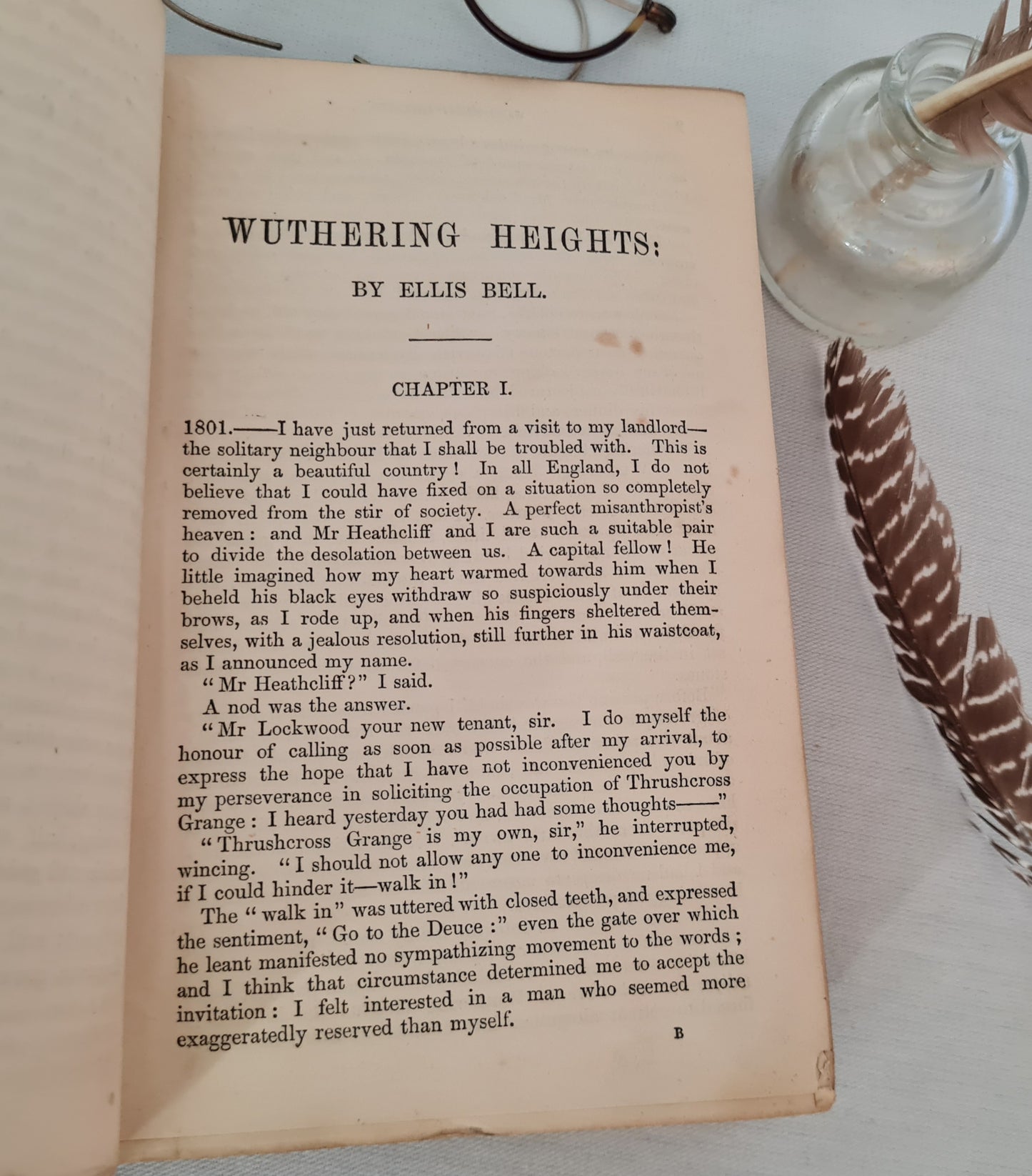 1858 Wuthering Heights by Ellis Bell & Agnes Grey by Acton Bell (Bronte) / Extremely Early Copy Published Just 11 Years After The Original