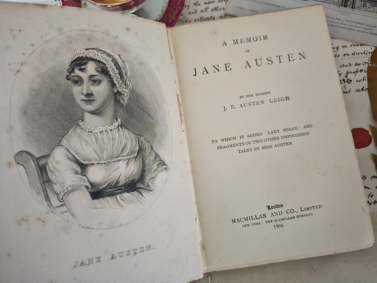 1906 A Memoir of Jane Austen by Her Nephew JE Austen Leigh / Macmillan & Co., London / Biography - Also Includes Lady Susan and The Watsons