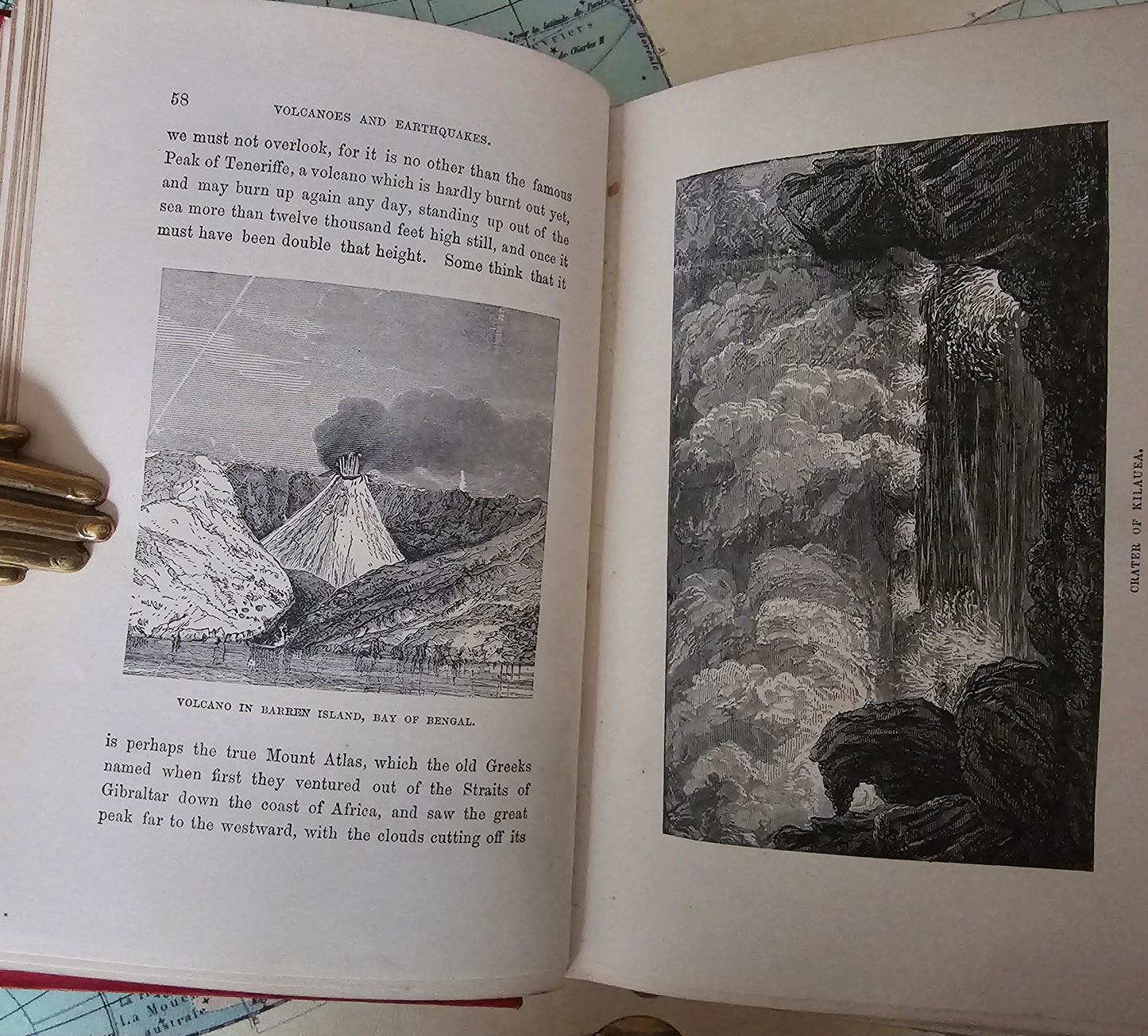 1900 Half Hours Underground - Volcanoes, Mines and Caves / James Nisbet, London / Richly Illustrated / Gilt Edged Pages / In Good Condition