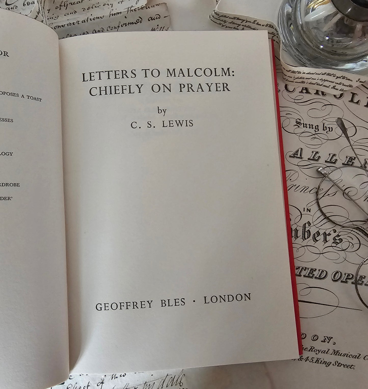 1964 1st Edition, Letters To Malcolm Chiefly On Prayer by CS Lewis / Geoffrey Bles, London / With Dust Wrapper / In Very Good Condition