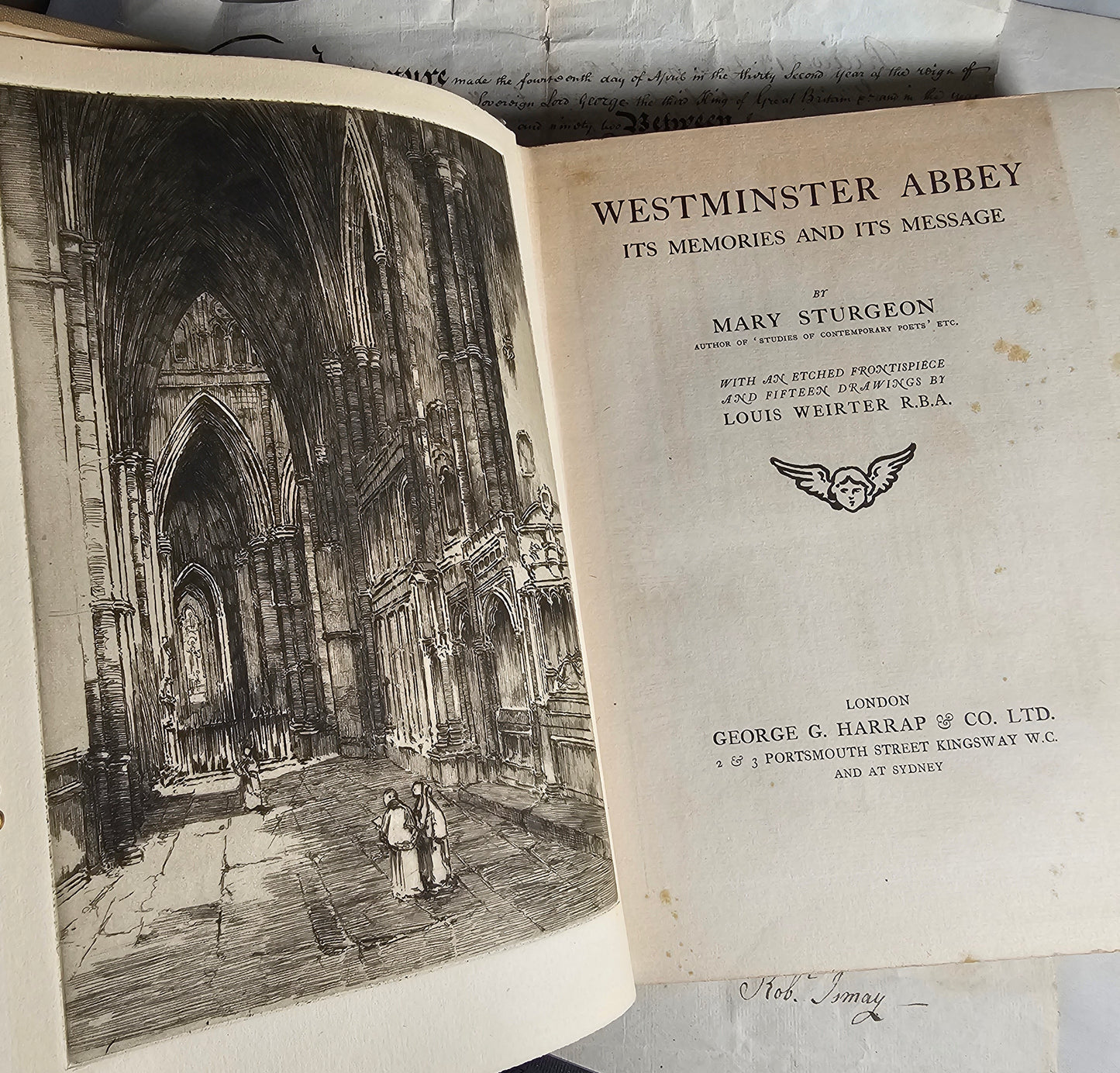 1921 Westminster Abbey - Its Memories and Its Message by Mary Sturgeon / Wonderfully Illustrated History of the Abbey / In Good Condition