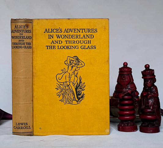 1930s Alice's Adventures in Wonderland & Through the Looking-Glass by Lewis Carroll / Clowes, London / Illustrated / Vintage Hardback Book