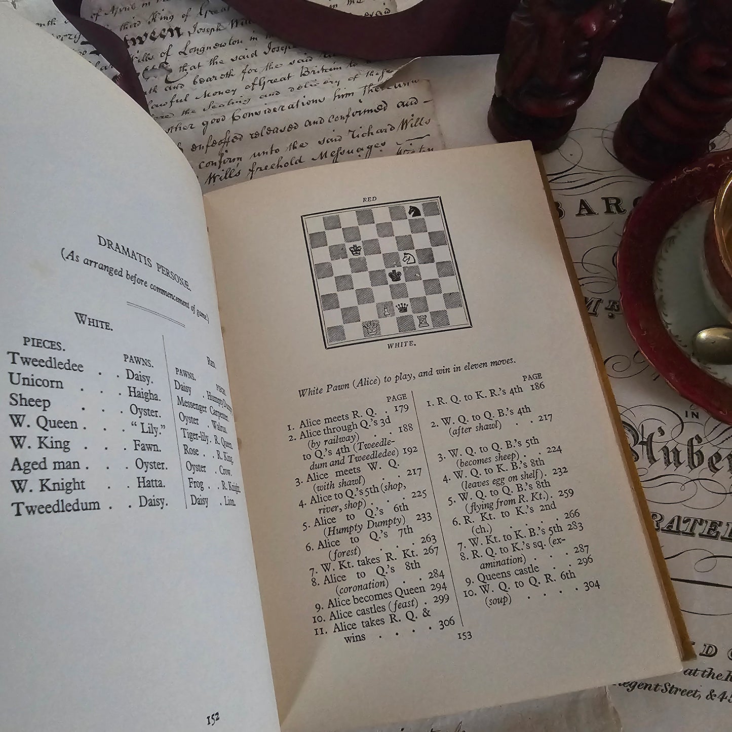 1930s Alice's Adventures in Wonderland & Through the Looking-Glass by Lewis Carroll / Clowes, London / Illustrated / Vintage Hardback Book