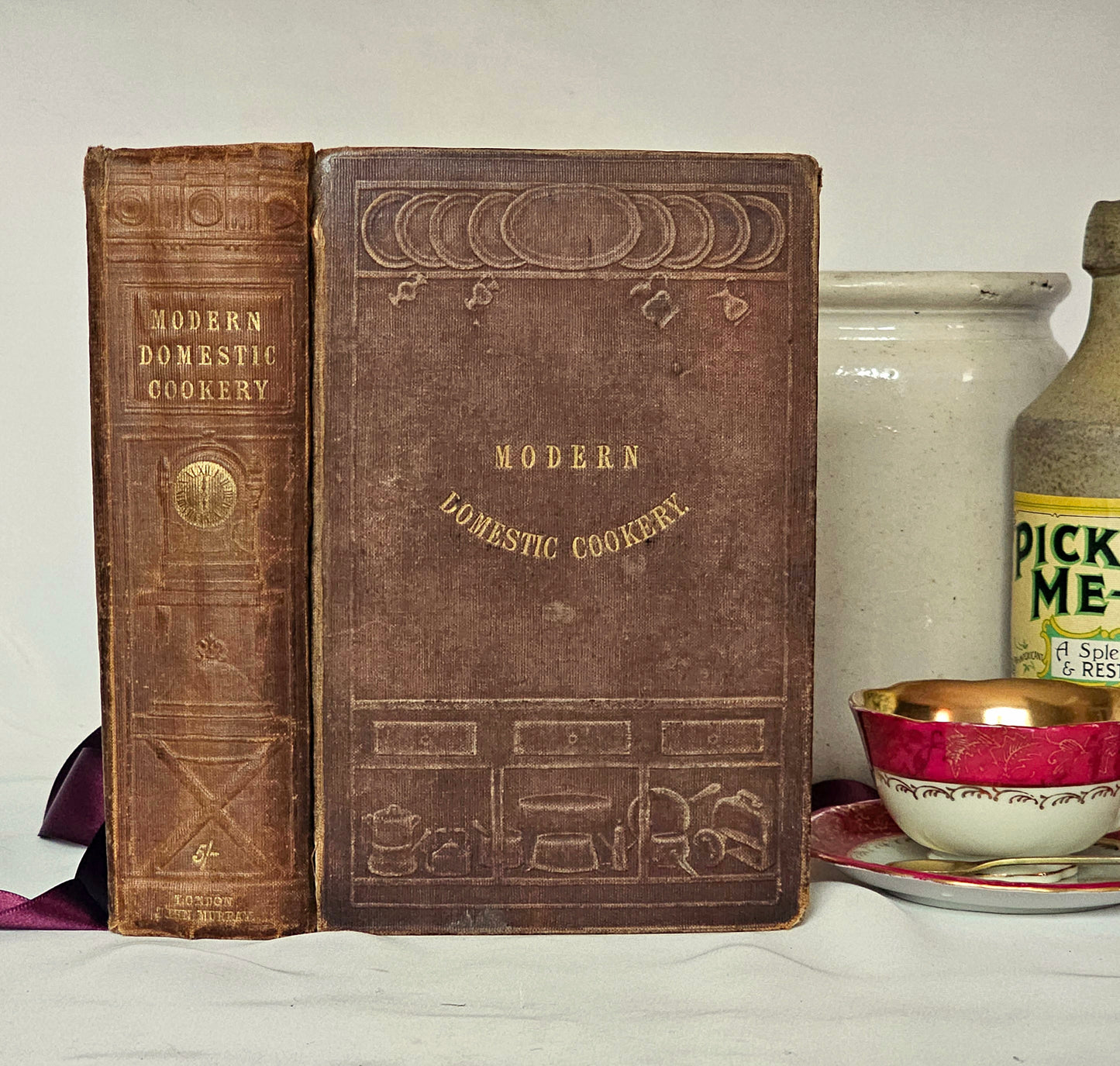 1857 Modern Domestic Cookery by A Lady / John Murray, London / Early Cookery Book / 168 Years Old / Illustrated / Good Antique Condition