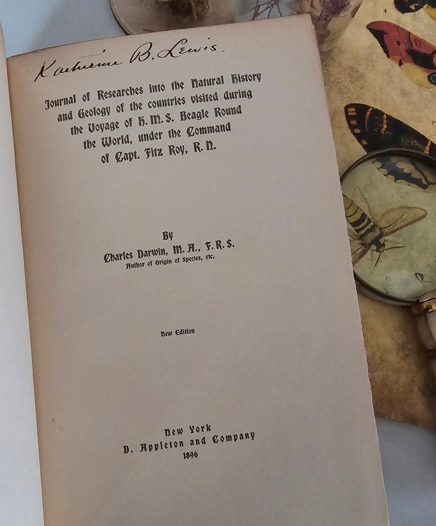 1896 Charles Darwin: Journal of Researches Into Natural History & Geology of Countries Visited During Voyage Round World of HMS Beagle