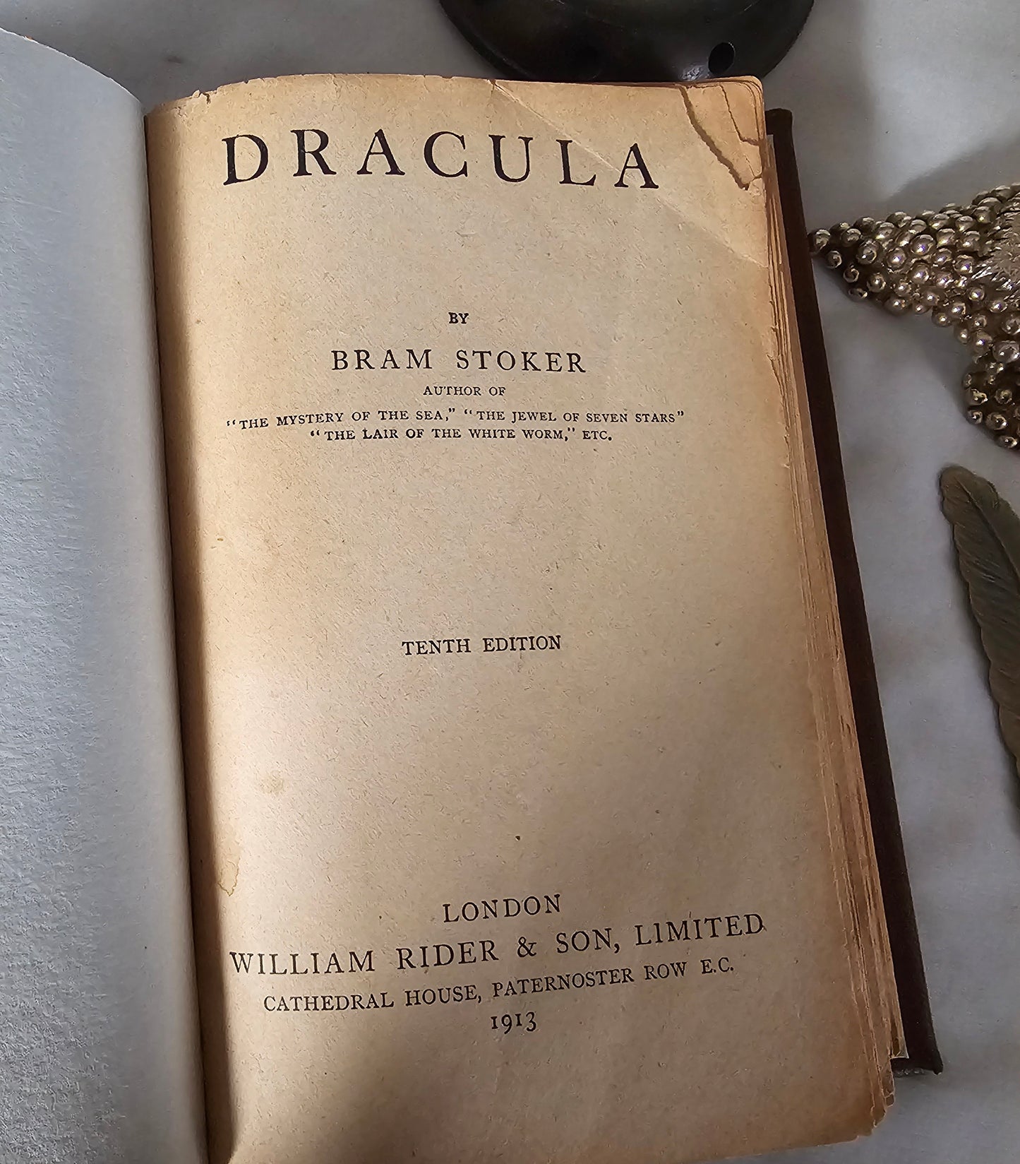 1913 Dracula by Bram Stoker / 10th Edition, William Rider & Son, Limited, London / In a New Fine Binding / In Good Condition