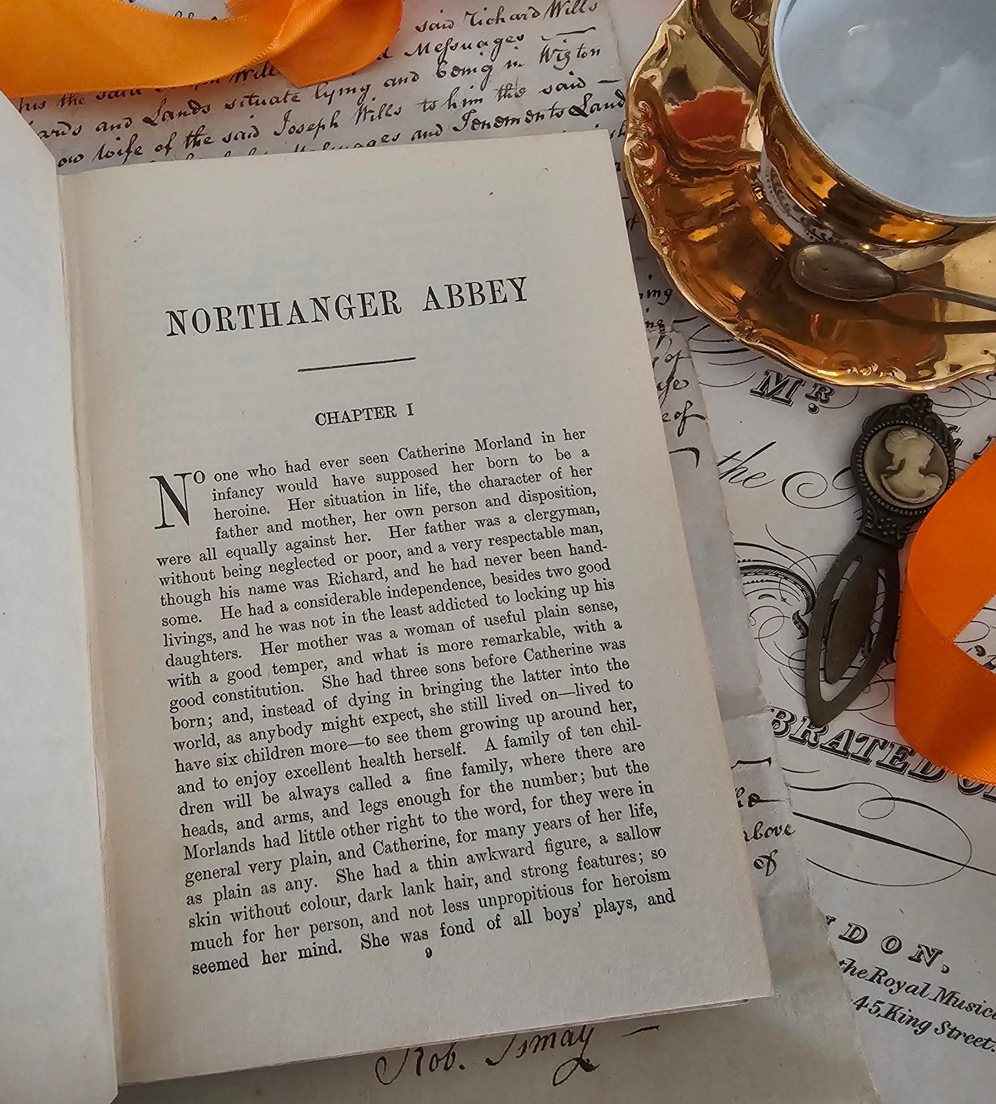 c1910 Northanger Abbey by Jane Austen / Beautiful Ethel Larcombe Art Nouveau Design to the Boards / Antique Hardback Book In Good Condition