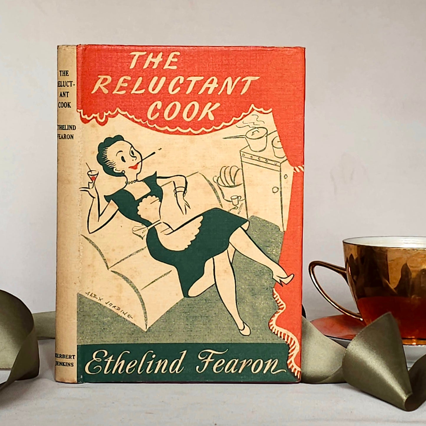 1953 The Reluctant Cook by Ethelind Fearon / First Edition, Herbert Jenkins, London / Light-Hearted Cookbook Wittily Written / Dust Wrapper