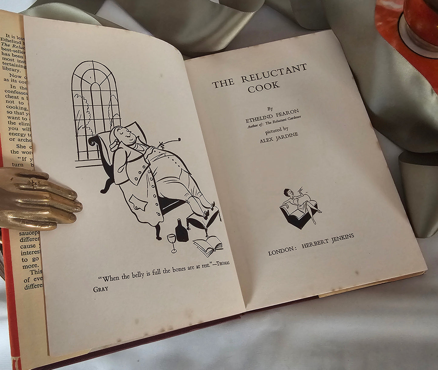 1953 The Reluctant Cook by Ethelind Fearon / First Edition, Herbert Jenkins, London / Light-Hearted Cookbook Wittily Written / Dust Wrapper