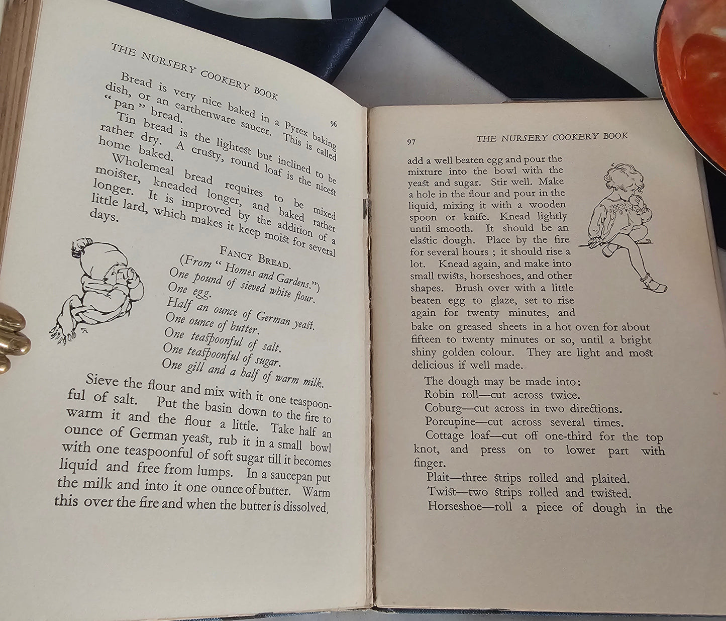 1929 The Nursery Cookbook by Mrs Jameson / 1st Edition, Warne & Co., London / Charming Cookbook With Delightful Illustrations / Dust Wrapper