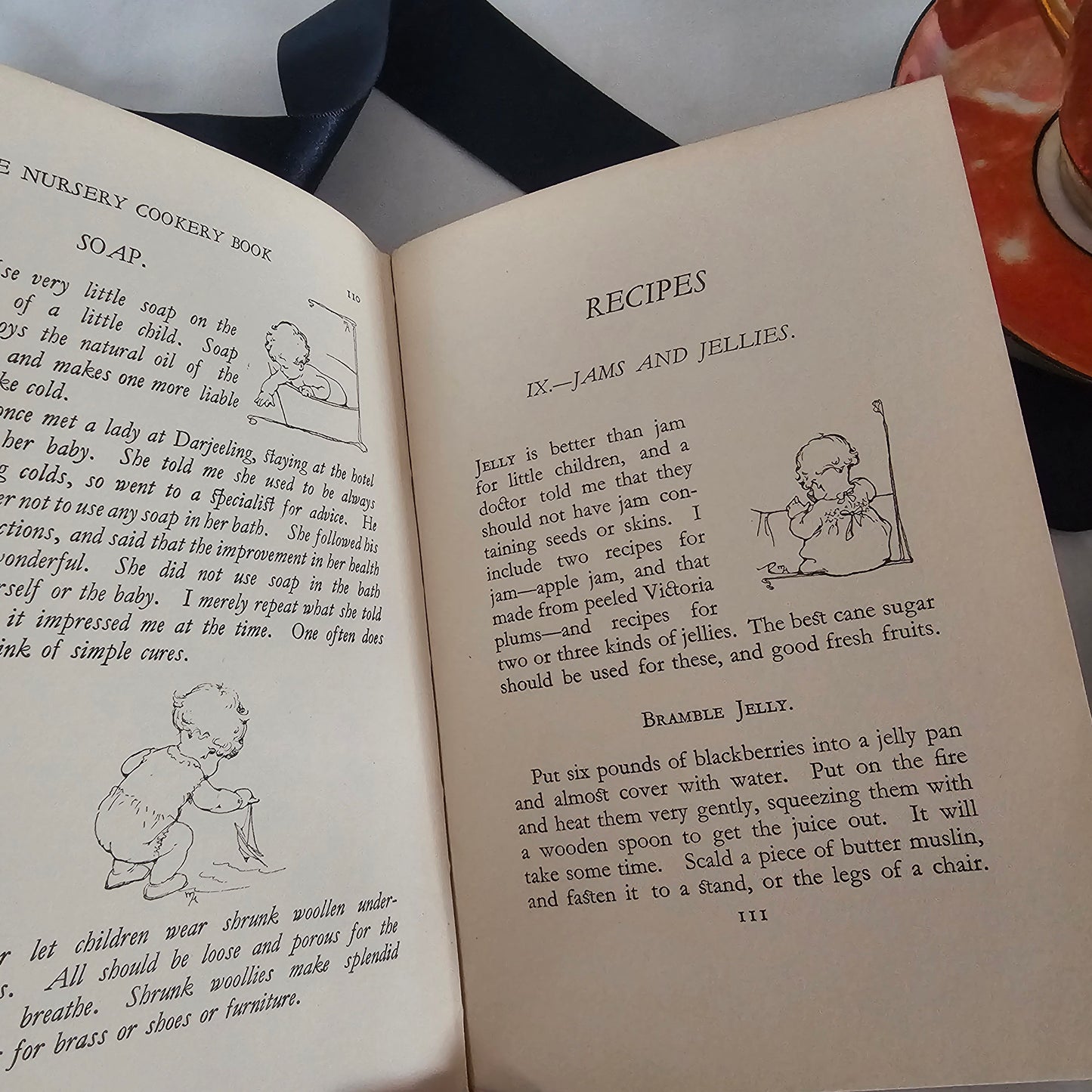 1929 The Nursery Cookbook by Mrs Jameson / 1st Edition, Warne & Co., London / Charming Cookbook With Delightful Illustrations / Dust Wrapper