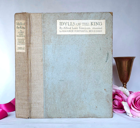 1911 The Idylls of the King by Alfred Lord Tennyson / 21 Beautiful Colour Plates by Eleanor Fortescue-Brickdale / WORN RESCUE Copy