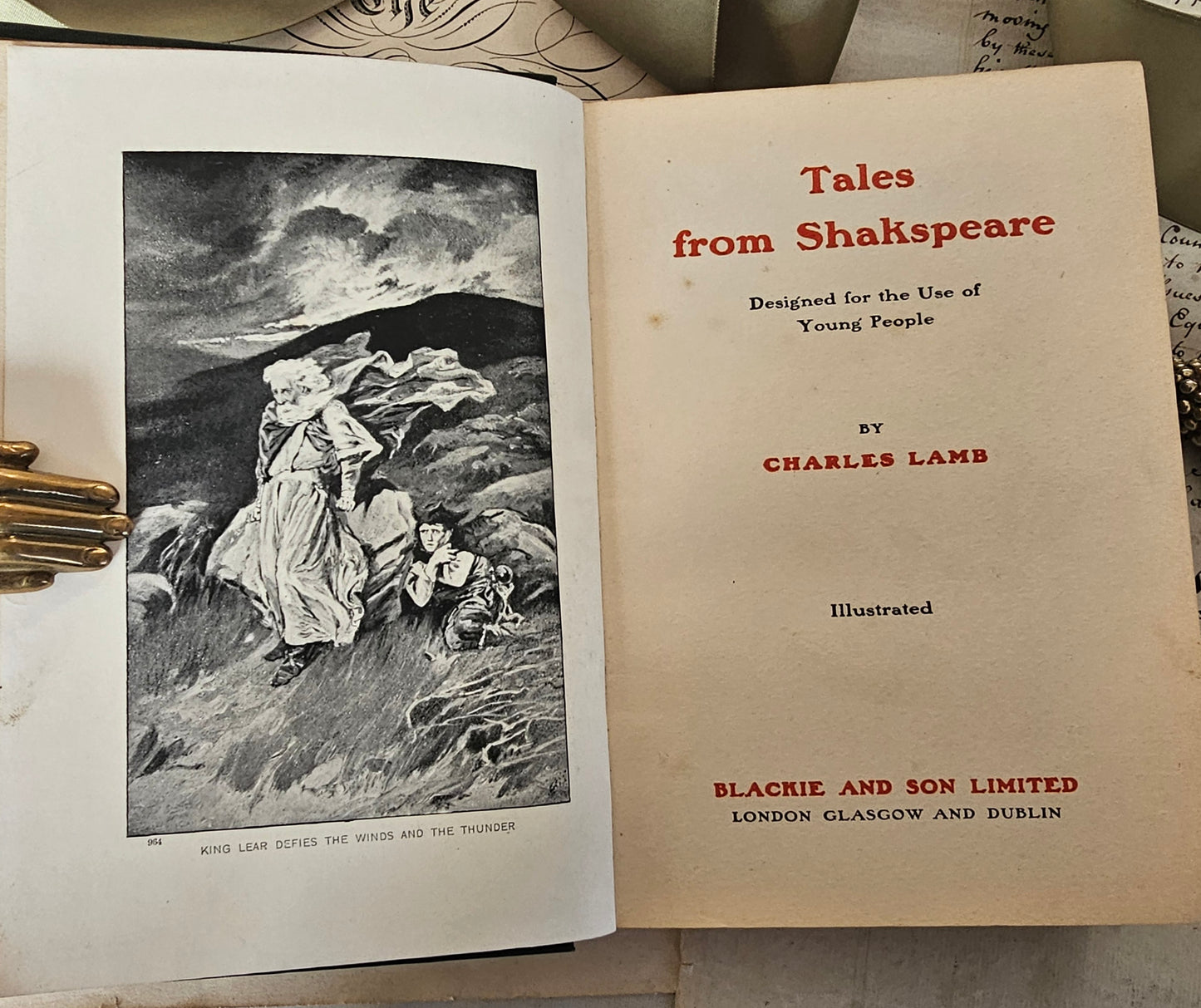 1920s Tales From Shakespeare by Charles Lamb / Blackie and Son, London / Four Black & White Plates / Macbeth, Othello, Romeo and Juliet etc.