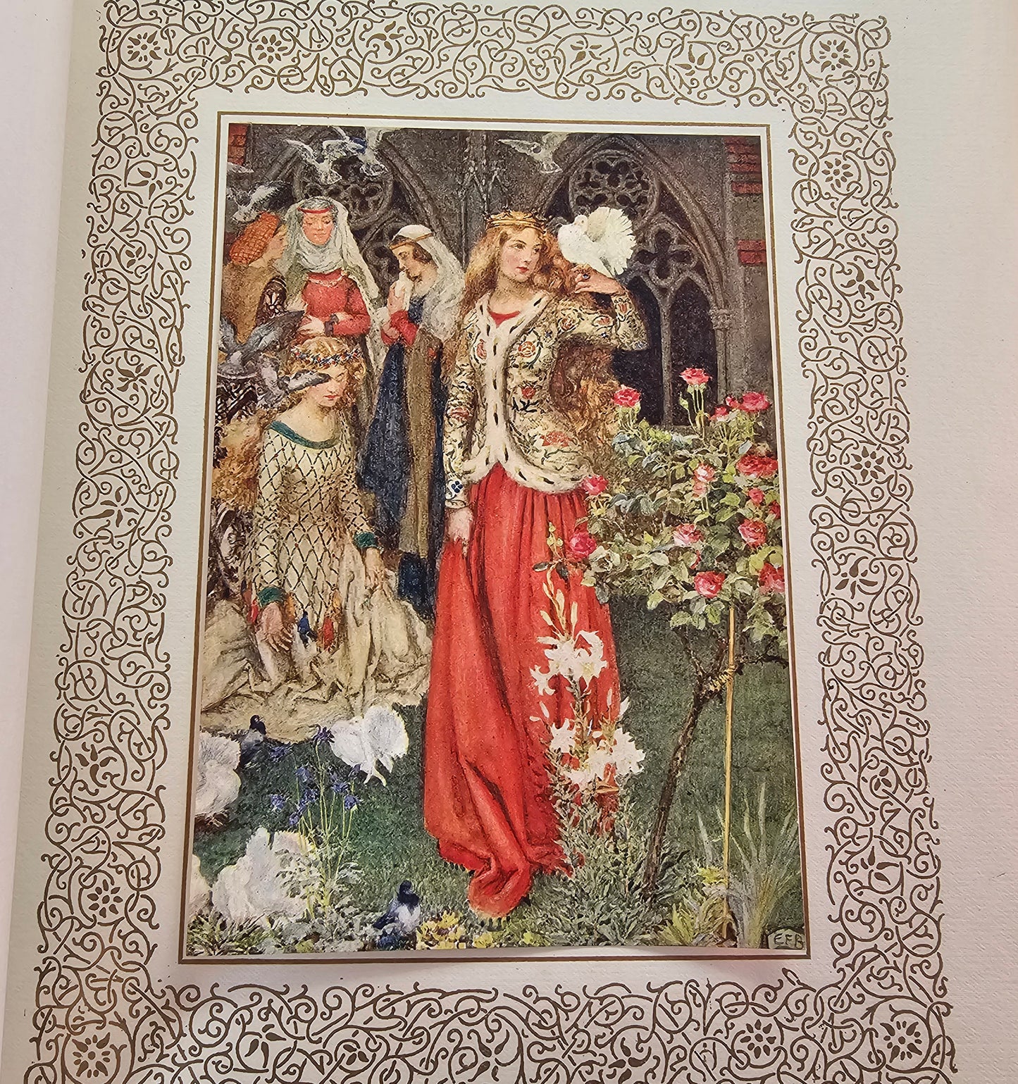 1911 The Idylls of the King by Alfred Lord Tennyson / 21 Beautiful Colour Plates by Eleanor Fortescue-Brickdale / WORN RESCUE Copy