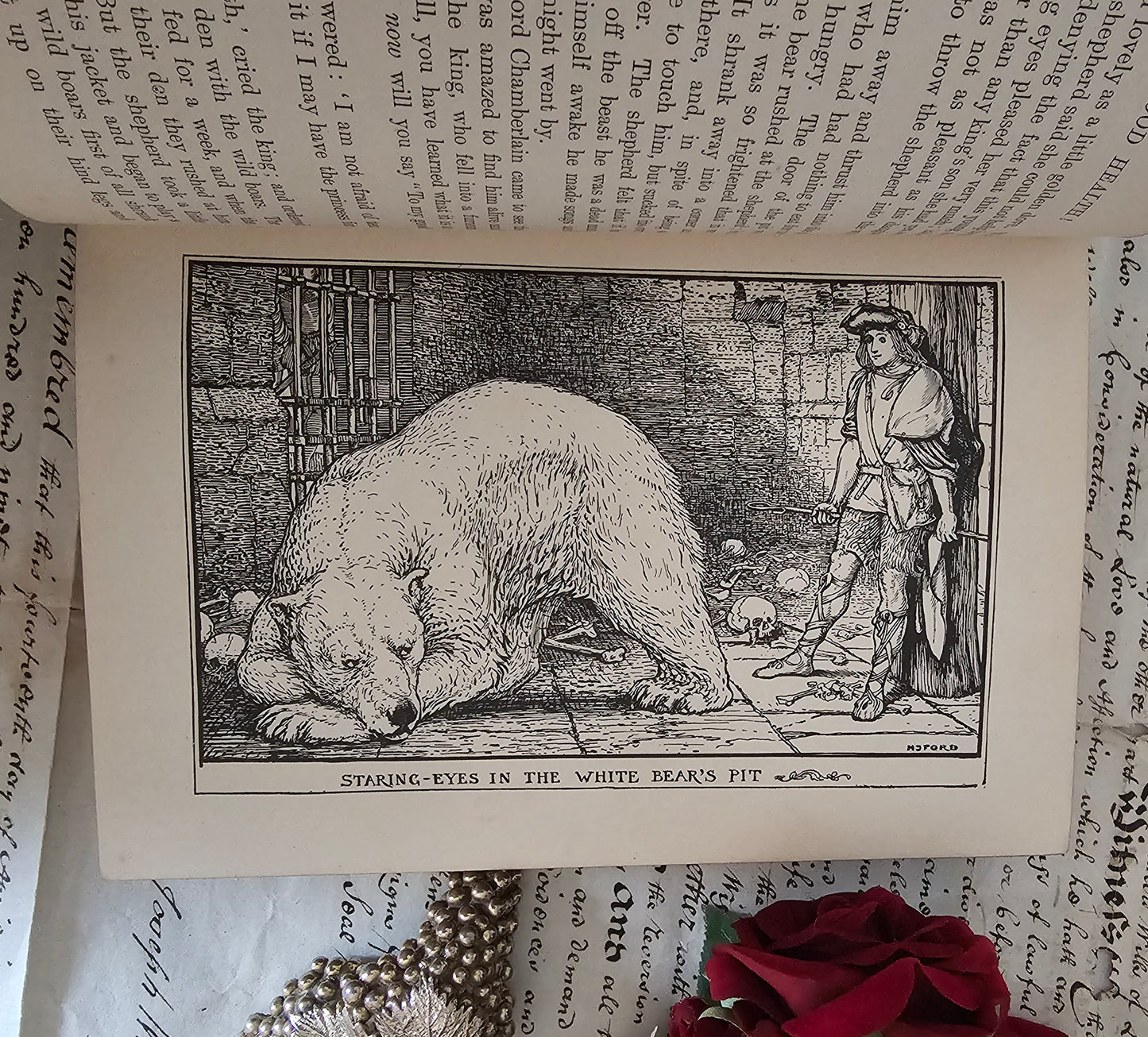 1909 The Crimson Fairy Book Edited by Andrew Lang / Longmans Green & Co. London / Beautiful Vintage Book of Fairy Tales / Richly Illustrated