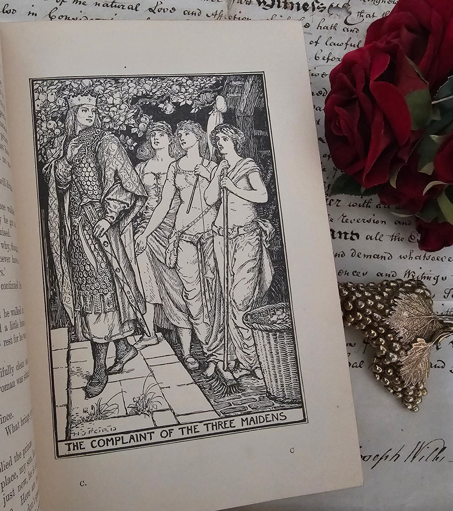 1909 The Crimson Fairy Book Edited by Andrew Lang / Longmans Green & Co. London / Beautiful Vintage Book of Fairy Tales / Richly Illustrated