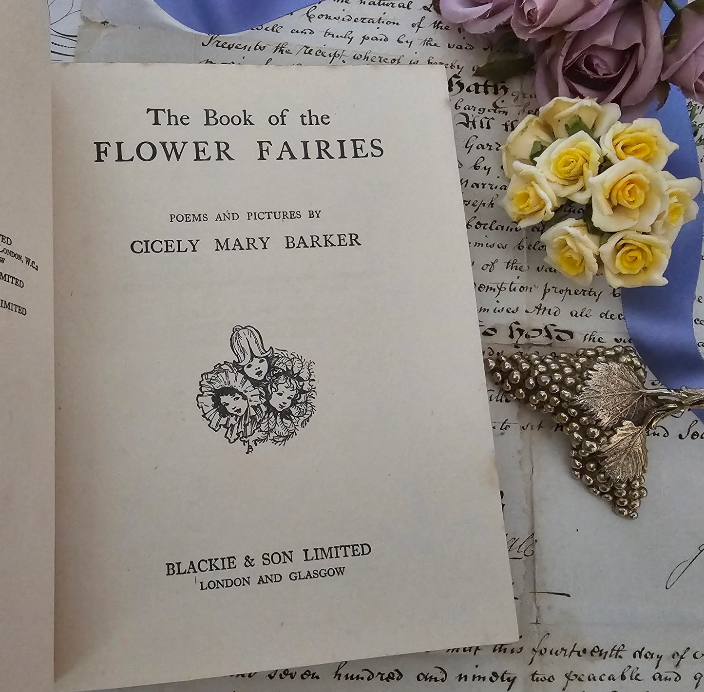 1950 The Book of the Flower Fairies, Poems and Pictures by Cicely Mary Barker / Blackie & Son / Scarce Dust Jacket / In Very Good Condition