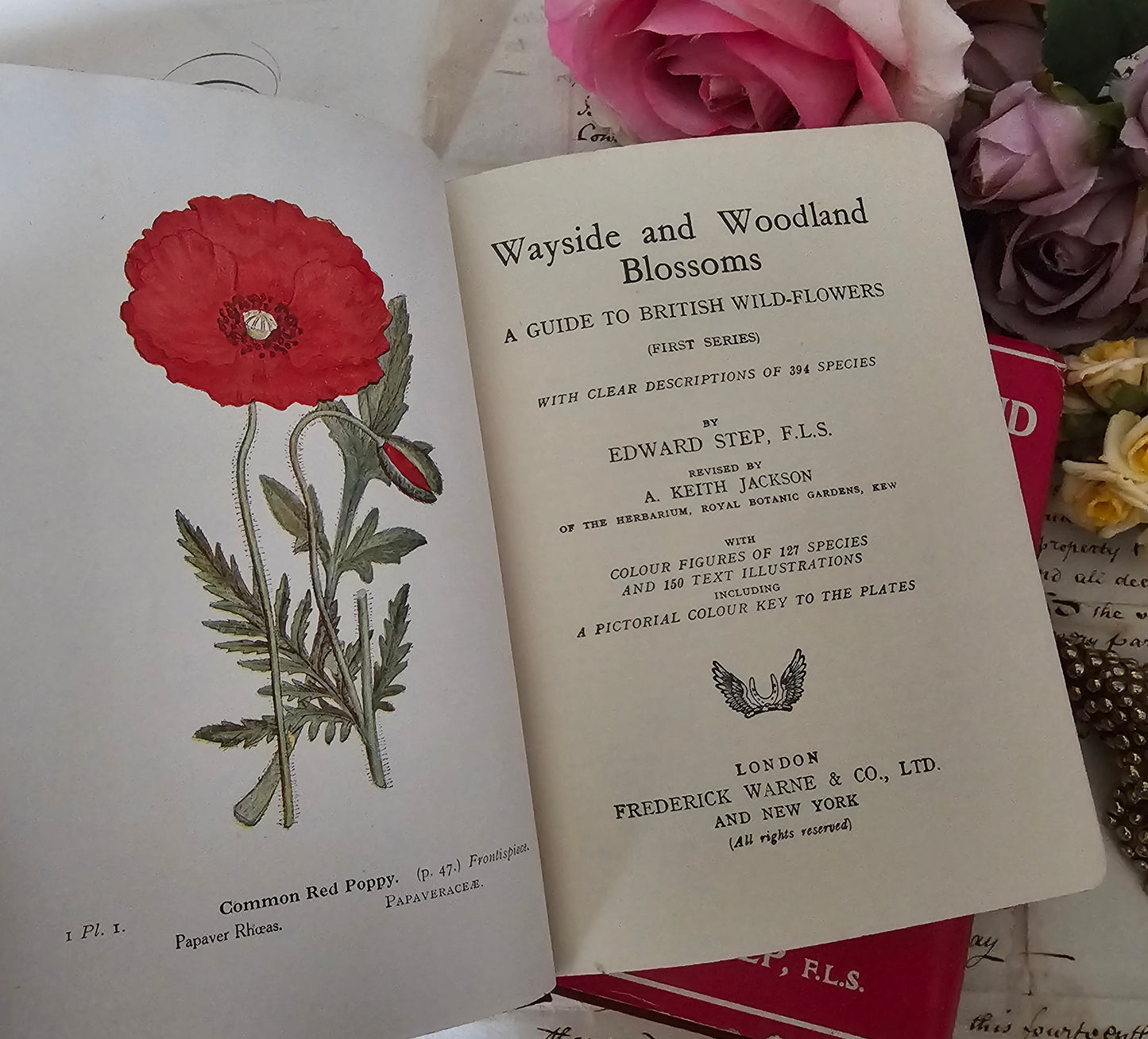 1948 Wayside and Woodland Blossoms A Guide To British Wild Flowers In 3 Volumes / Warne & Co. / In Good Condition / Numerous Colour Plates