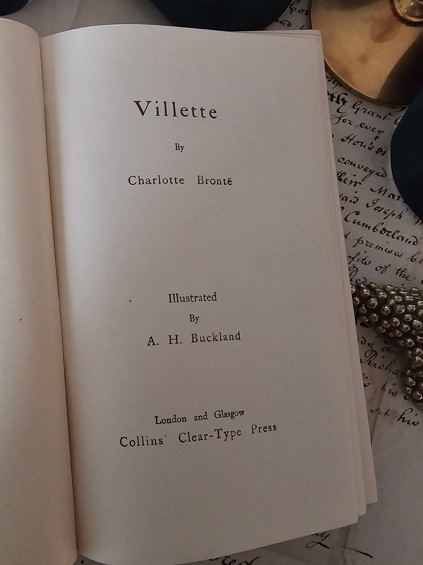 c1918 Jane Eyre by Charlotte Bronte / Scarce & Beautiful Leather Bound Edition / Collins Clear-Type / Illustrated / In Very Good Condition