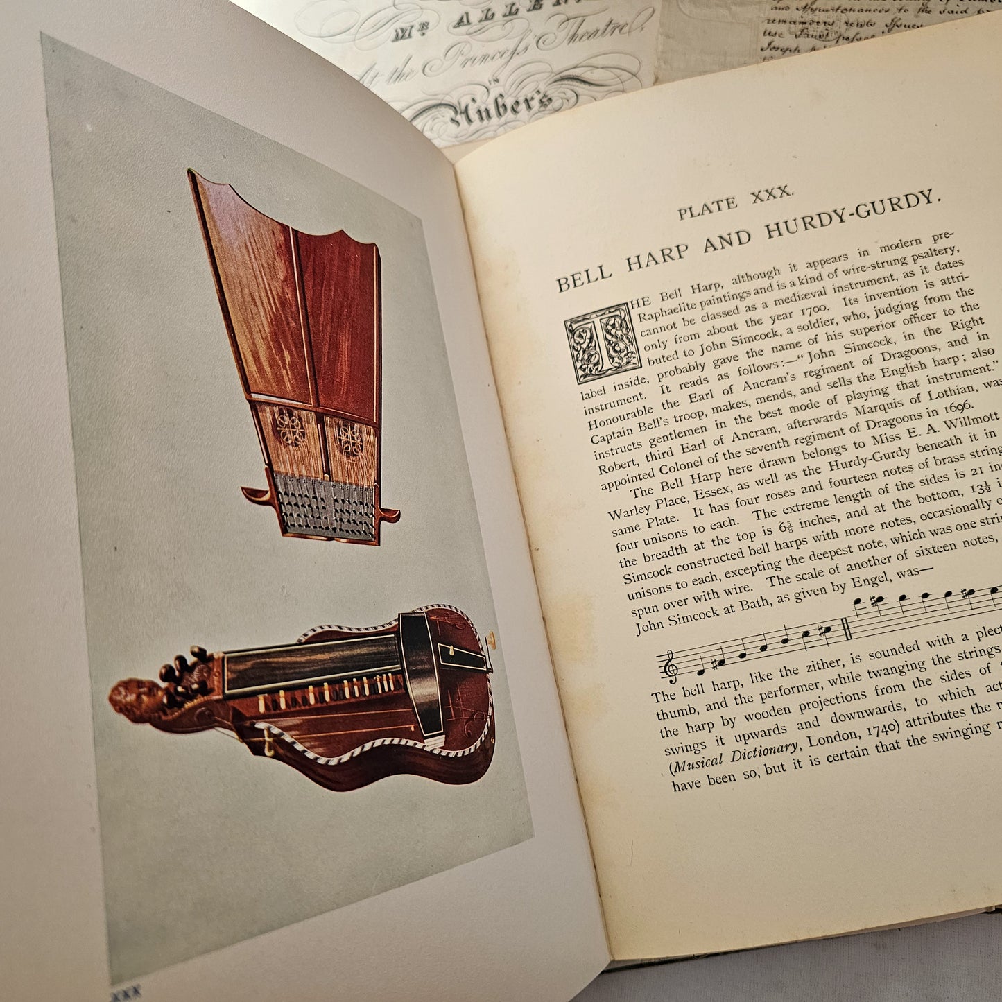 1921 Musical Instruments - Historic, Rare and Unique by AJ Hipkins / A&C Black, London / 48 Beautiful Colour Plates / Large Antique Hardback