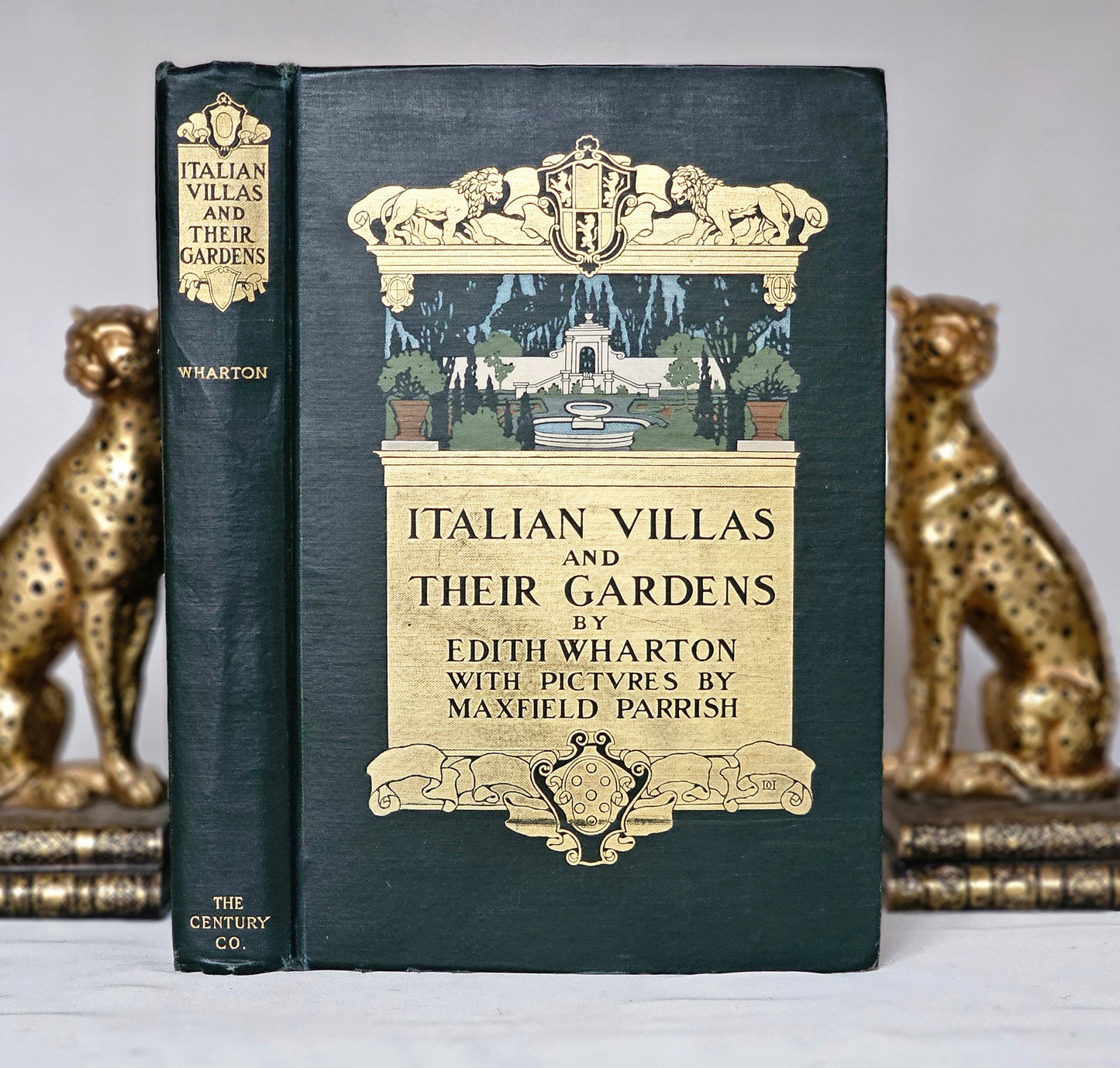 1904 Italian Villas and Their Gardens by Edith Wharton / Scarce FIRST EDITION The Century Co. / Beautifully Illustrated by Maxfield Parrish