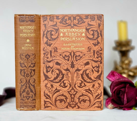 1906 Northanger Abbey & Persuasion by Jane Austen / In Very Good Condition / Macmillan, London / Beautiful Art Nouveau Boards / Illustrated