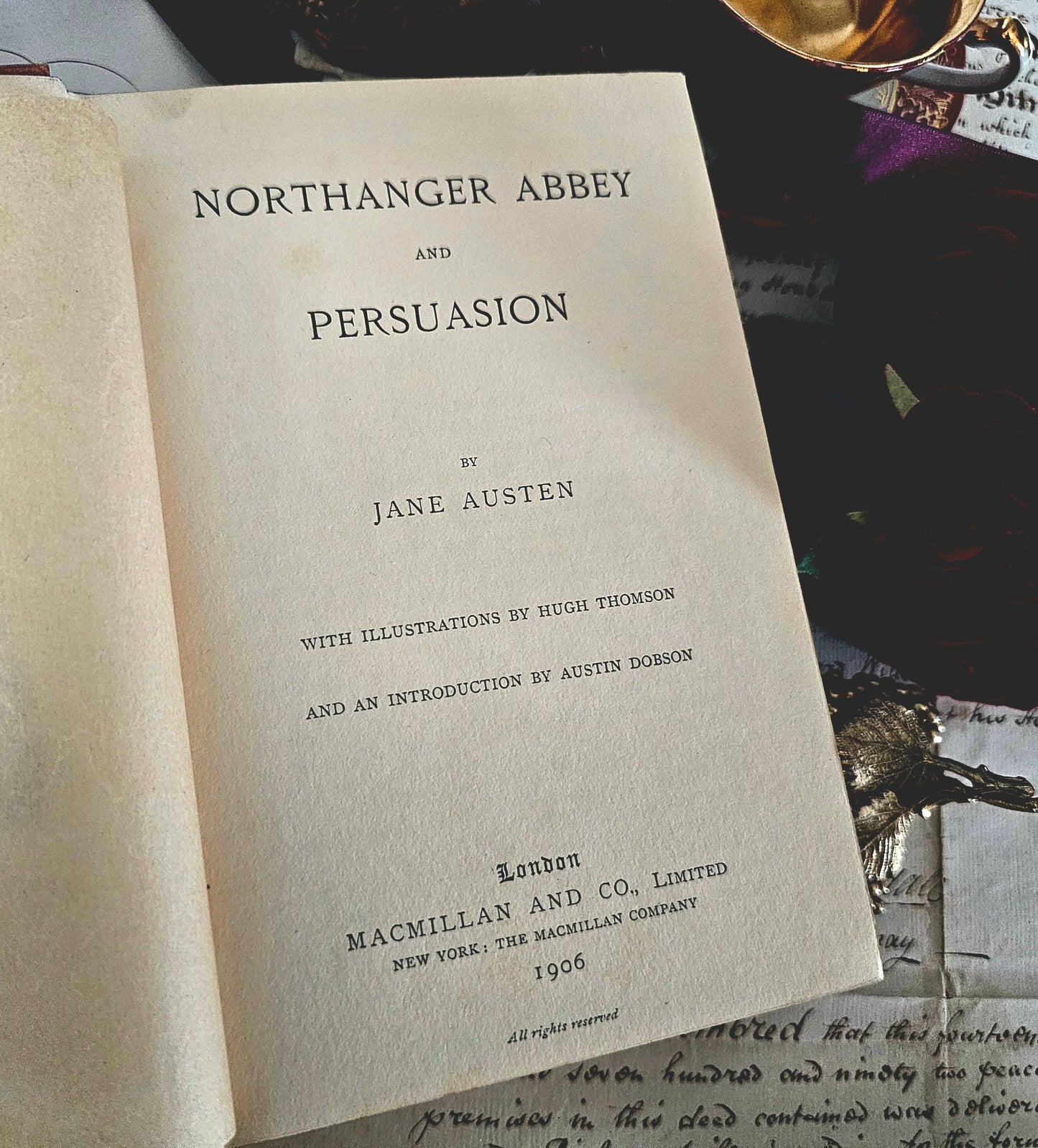 1906 Northanger Abbey & Persuasion by Jane Austen / In Very Good Condition / Macmillan, London / Beautiful Art Nouveau Boards / Illustrated