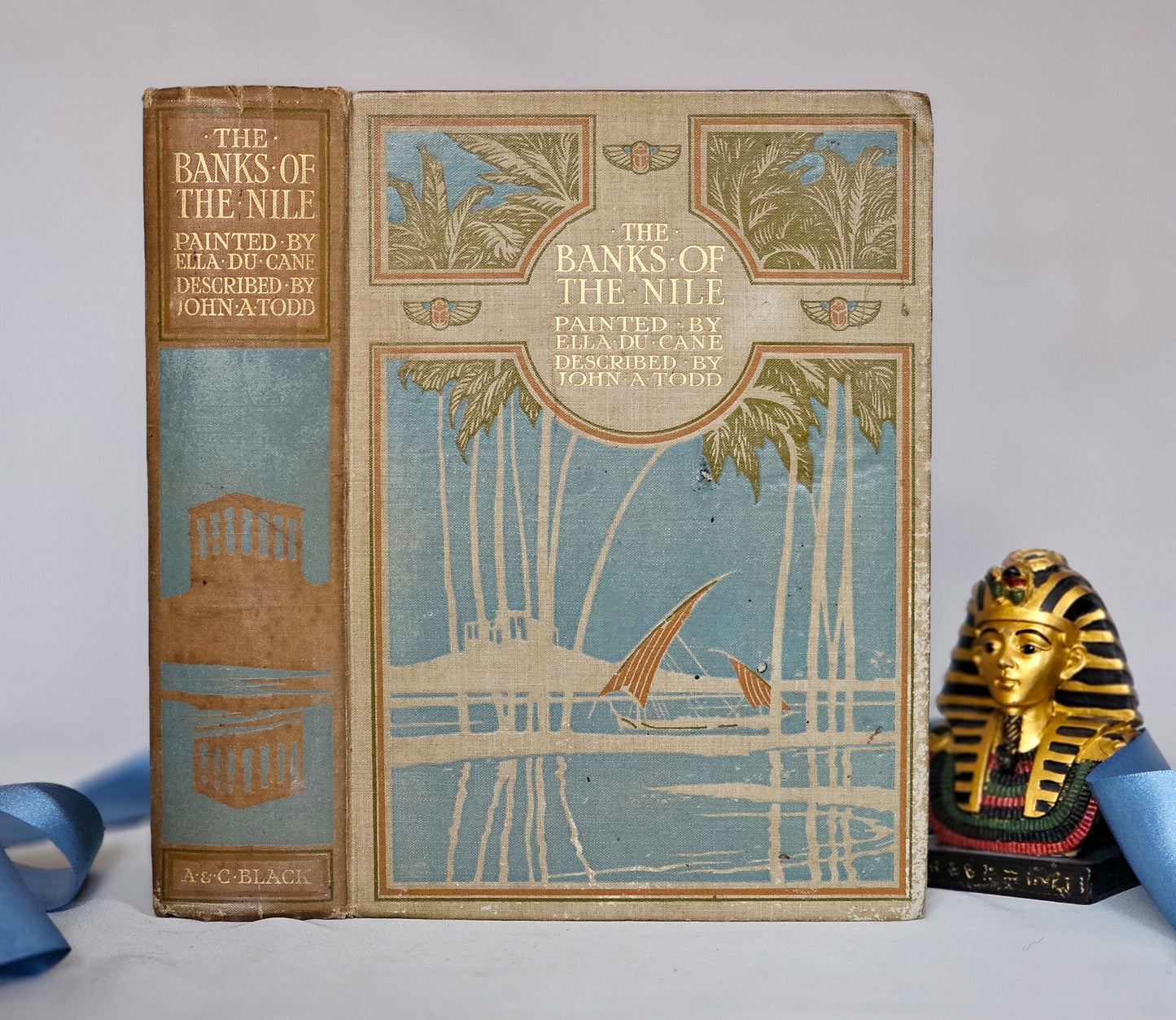 1913 The Banks of the Nile by Du Cane and Todd / 1st Edition A&C Black, London / Sixty Beautiful Colour Plates / Egyptian History and Travel