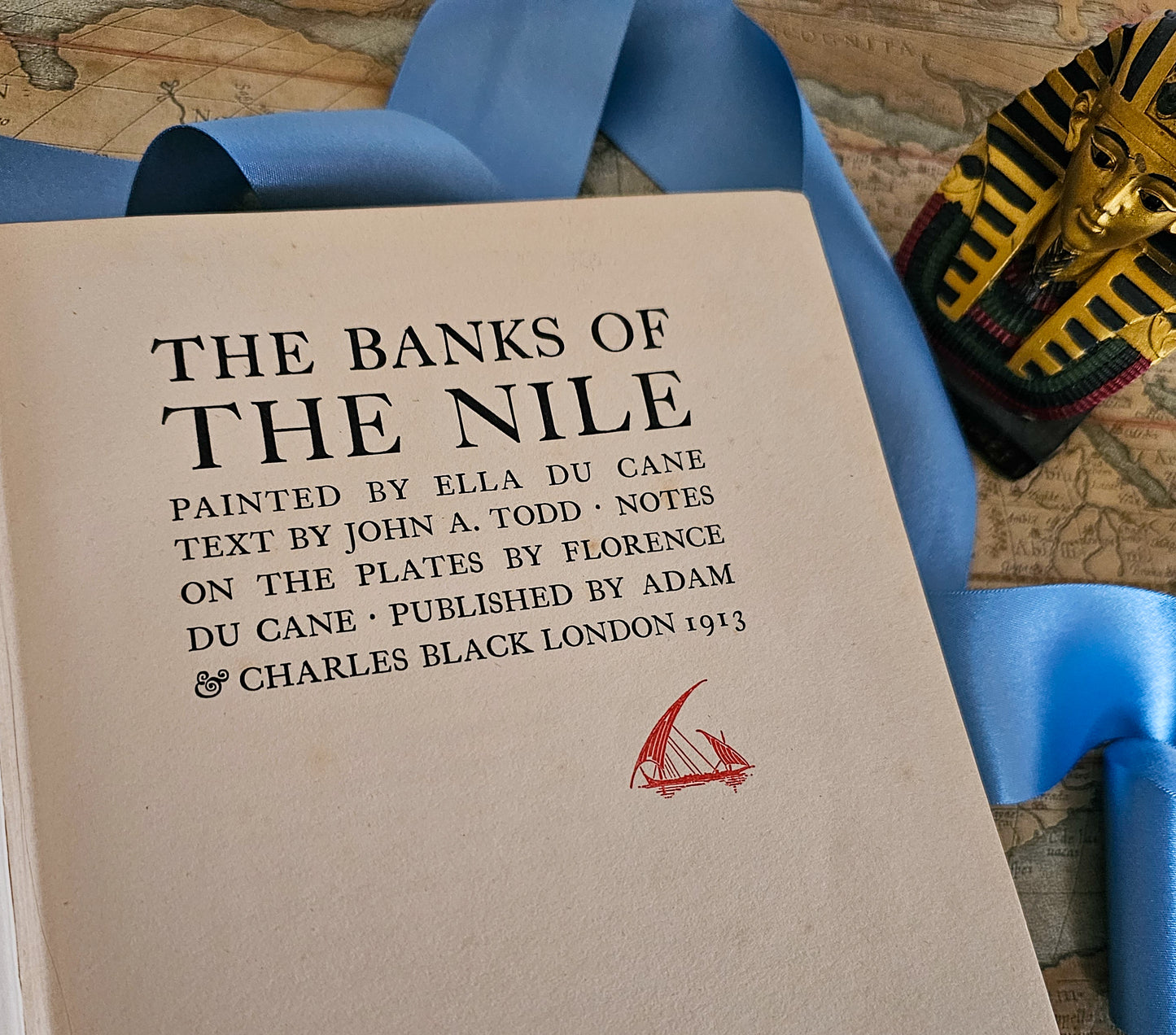 1913 The Banks of the Nile by Du Cane and Todd / 1st Edition A&C Black, London / Sixty Beautiful Colour Plates / Egyptian History and Travel