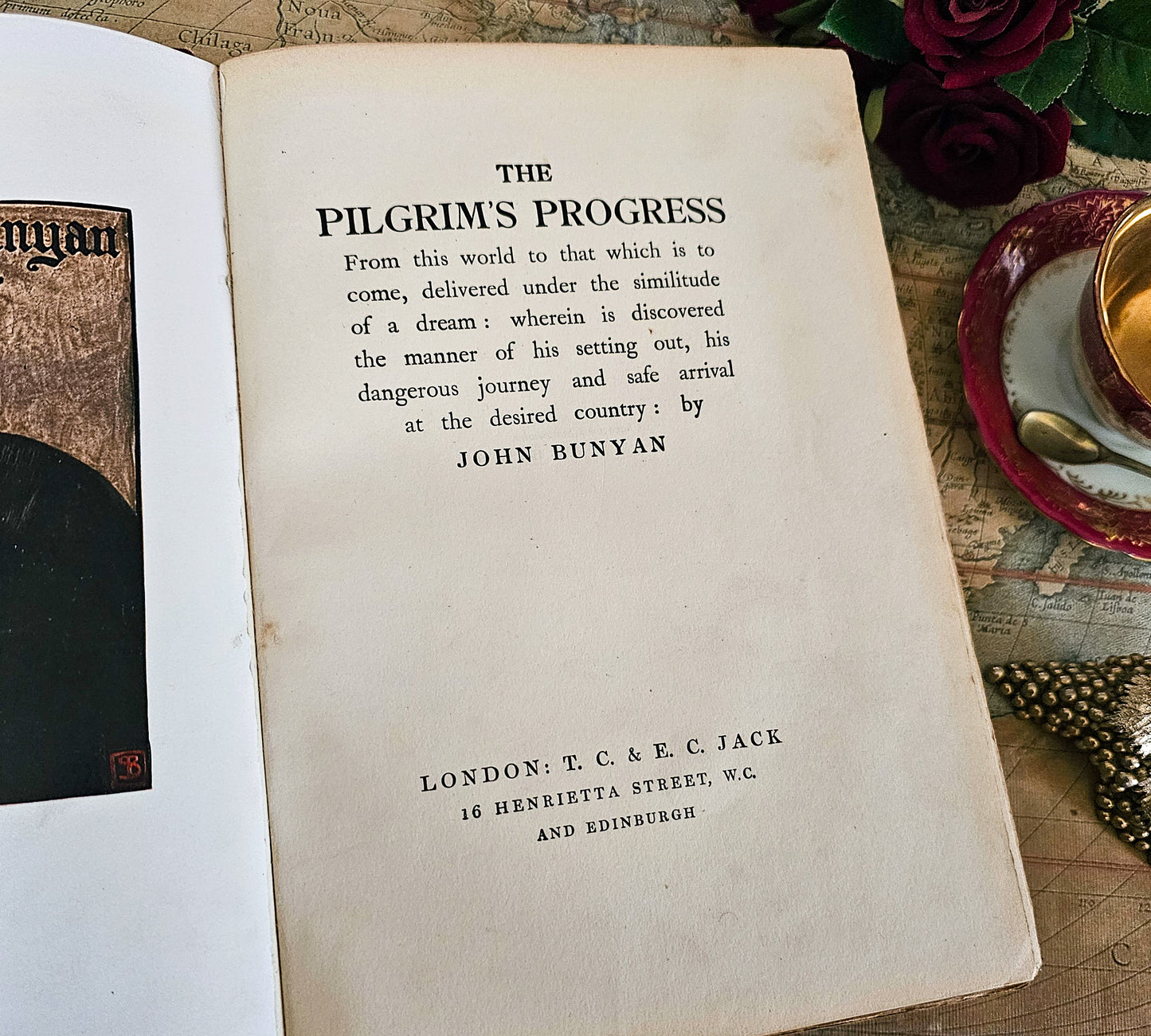 1911 Pilgrim's Progress by John Bunyan / TC & EC Jack, London / Decorative Antique Copy / Richly Illustrated With 30 Colour Plates