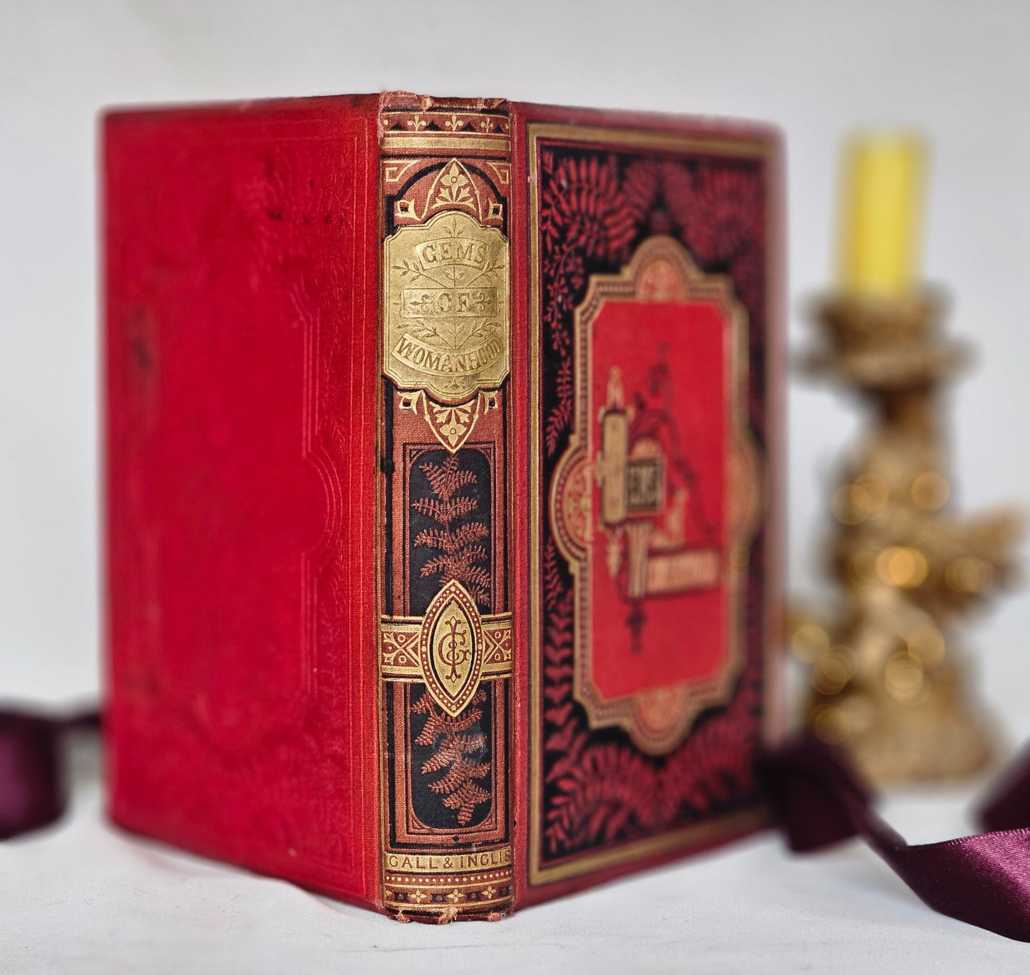 1886 Gems of Womanhood by Samuel Mossman / Gall & Inglis, Edinburgh / Beautiful Decorative Binding / Lives of "Distinguished" Women