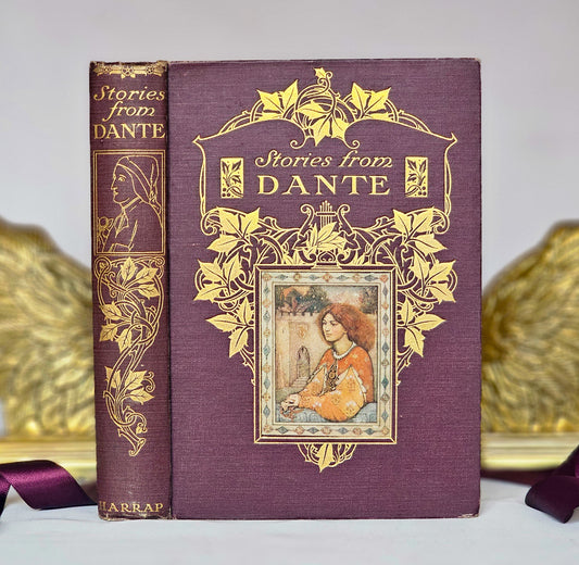 1910 Stories From Dante by Susan Cunnington / George Harrap & Co., London / 16 Colour Plates / Lovely Decorative Boards / In Good Condition