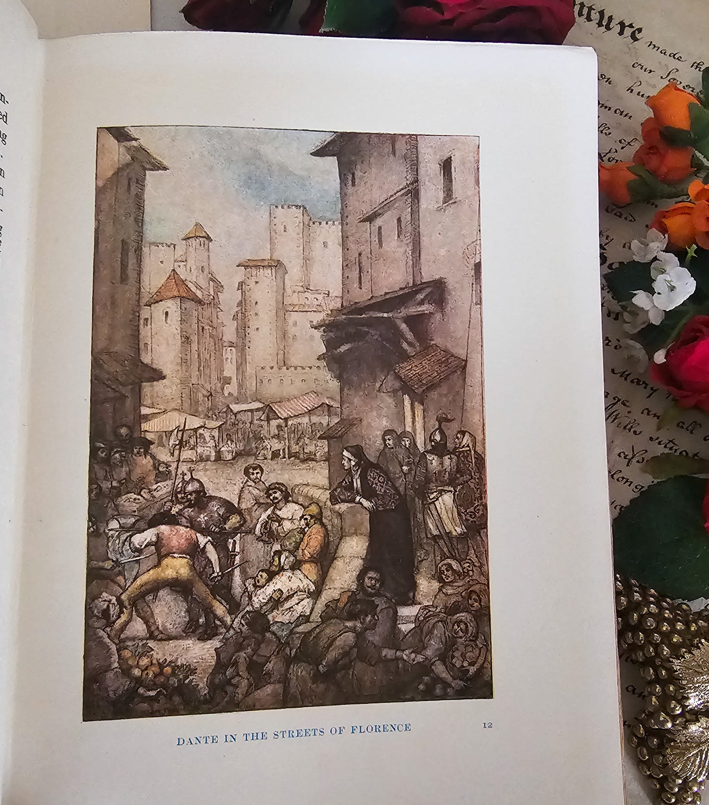 1910 Stories From Dante by Susan Cunnington / George Harrap & Co., London / 16 Colour Plates / Lovely Decorative Boards / In Good Condition