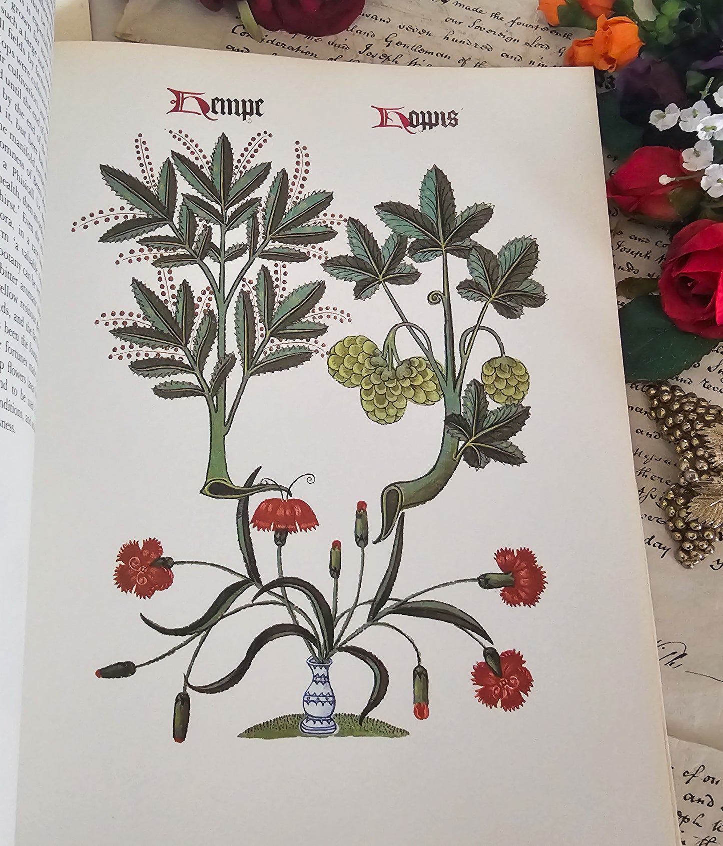 1972 Flowers and Trees of Tudor England by Clare Putnam / Large Format 32 Beautiful Reproduced Illustrations From of 1504 Ashmole Original