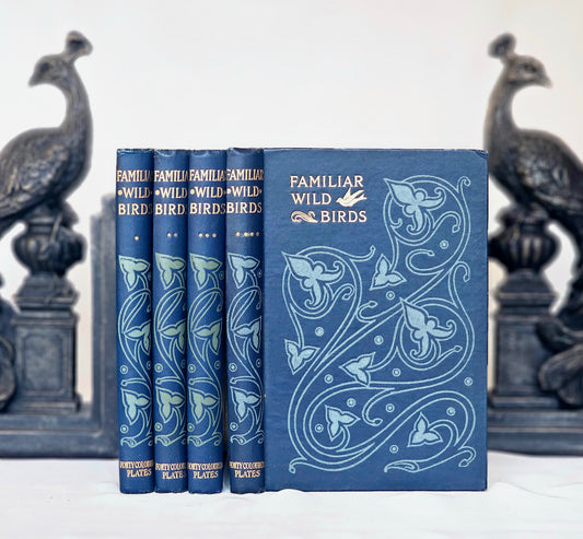 1911 Familiar Wild Birds by W Swaysland / Complete in Four Volumes / Cassell & Company, London / Good Condition / Filled With Colour Plates