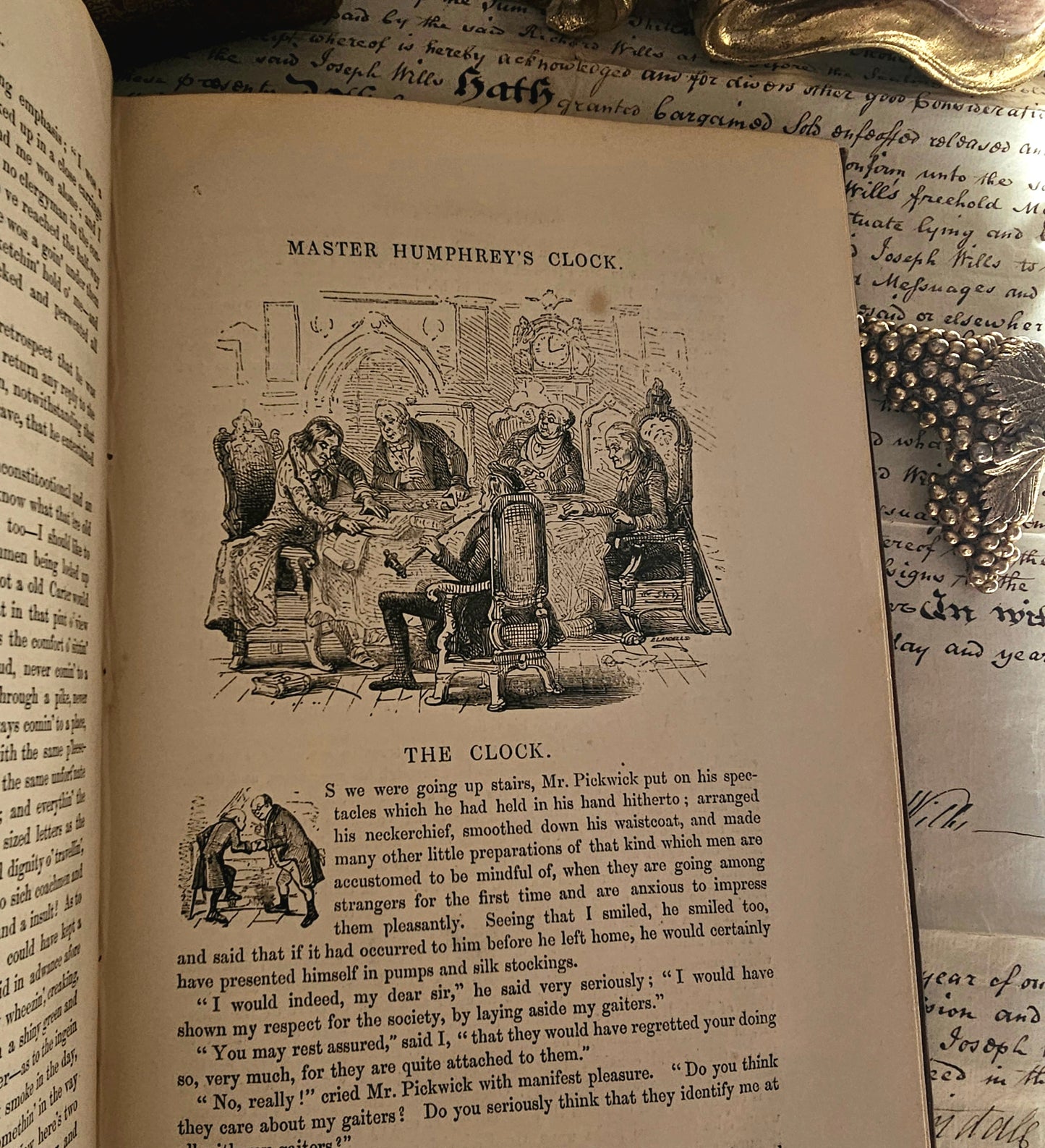 1841 First Edition Master Humphrey's Clock by Charles Dickens / Chapman and Hall, London / Richly Illustrated by Cattermole and Brown