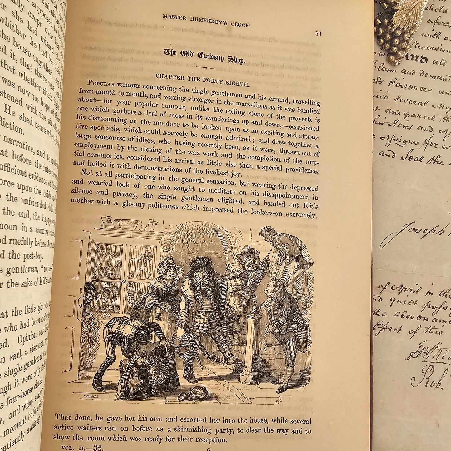 1841 First Edition Master Humphrey's Clock by Charles Dickens / Chapman and Hall, London / Richly Illustrated by Cattermole and Brown