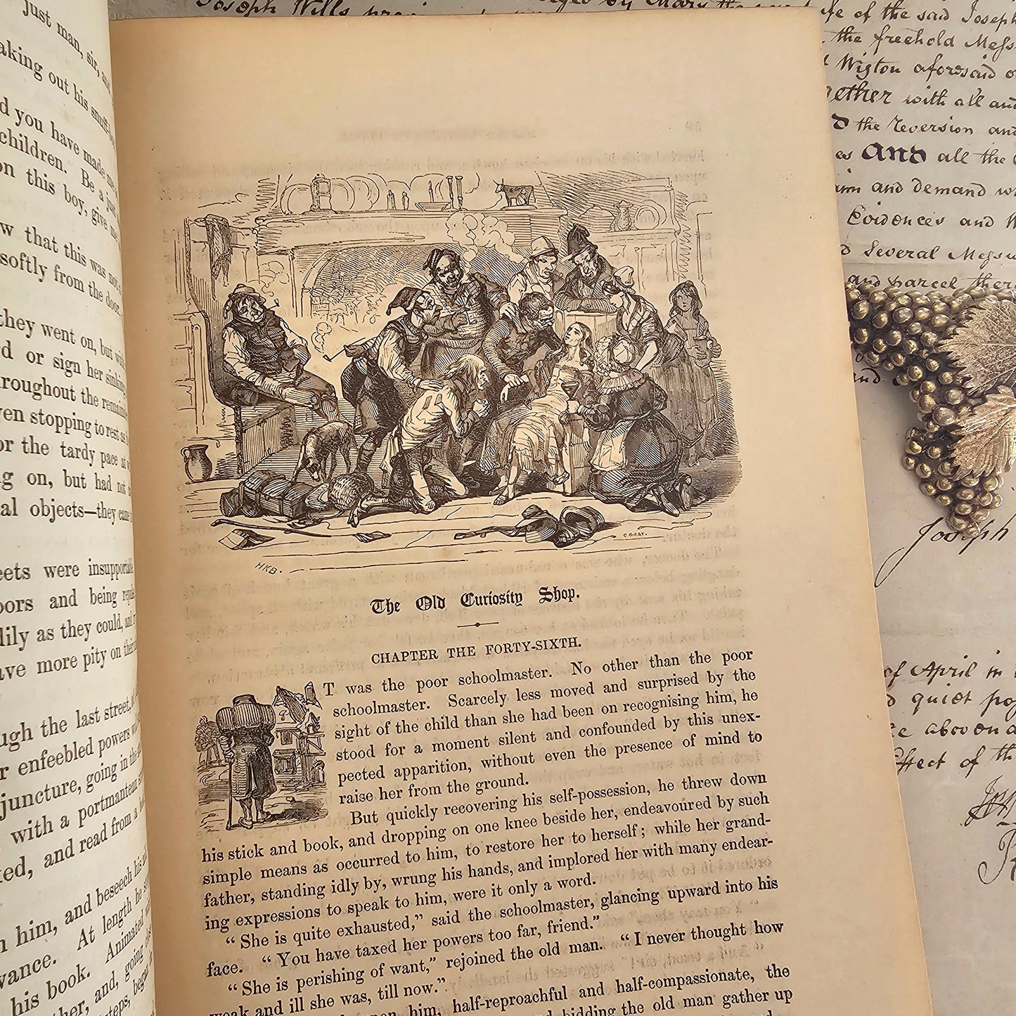 1841 First Edition Master Humphrey's Clock by Charles Dickens / Chapman and Hall, London / Richly Illustrated by Cattermole and Brown