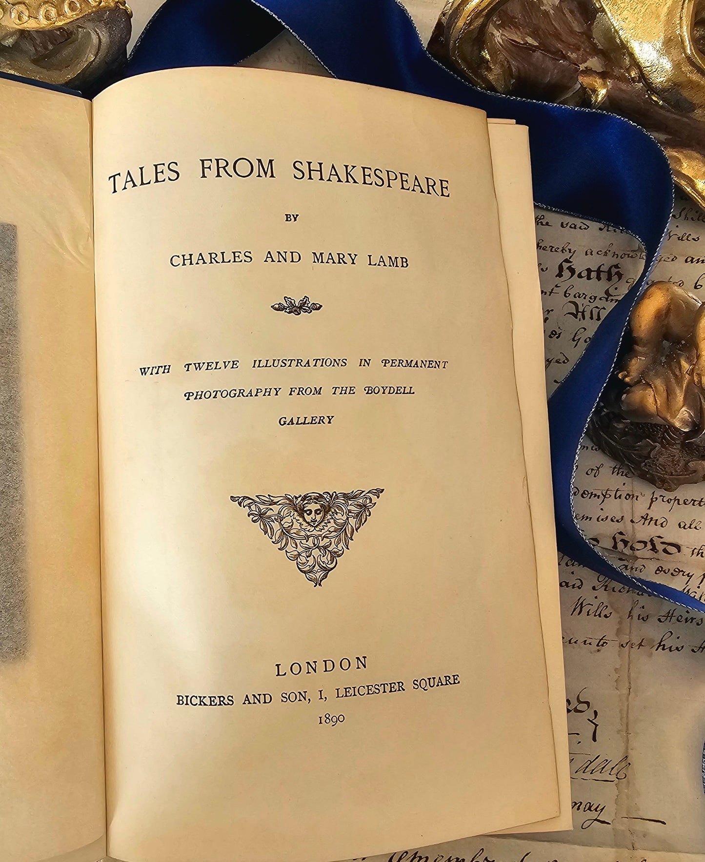 1890 Tales From Shakespeare by Charles and Mary Lamb / Bickers & Son, London / 12 Black and White Illustrations / In Very Good Condition