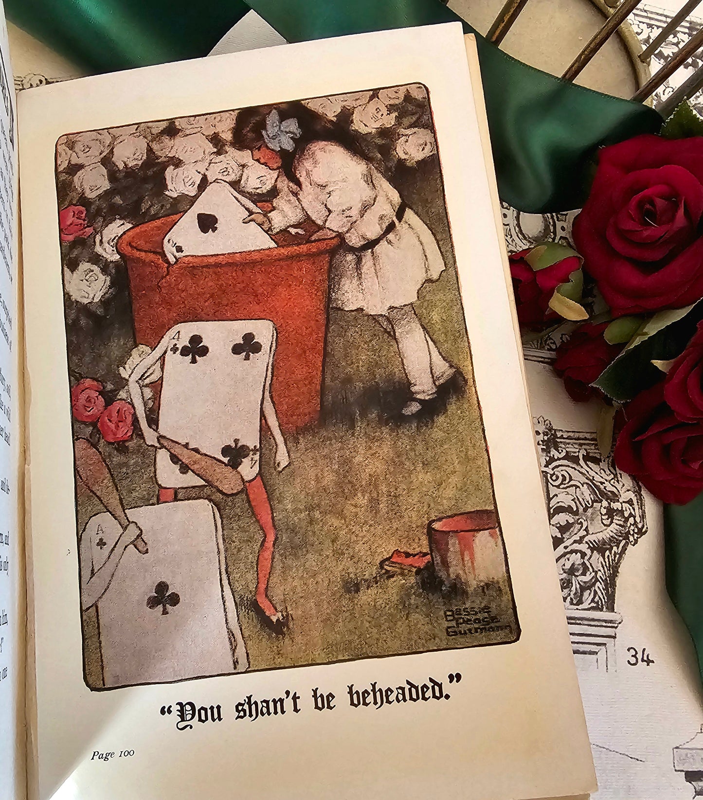 1925 Alice's Adventures in Wonderland by Lewis Carroll / G Harrap, London / Illustrated by Bessie Pease in Colour and Line / Vintage Book