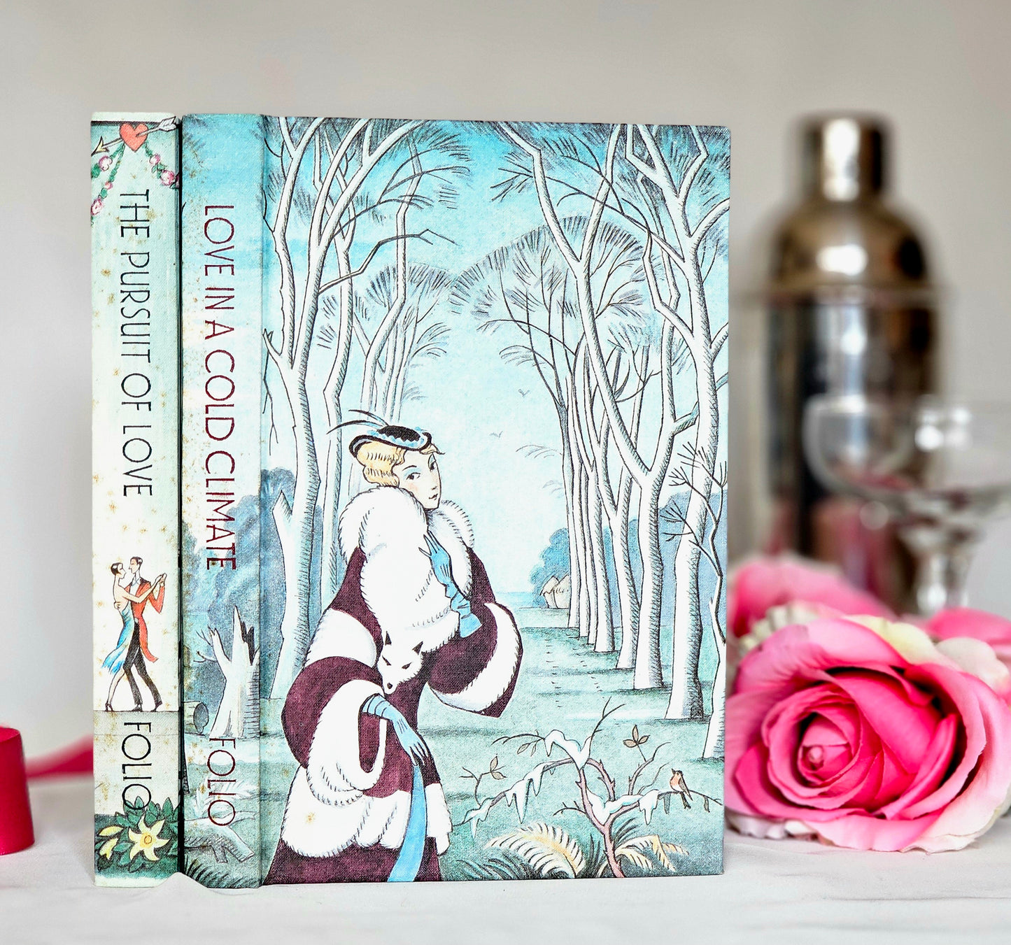 The Pursuit of Love and Love in a Cold Climate by Nancy Mitford / 1991-2 The Folio Society, London / Richly Illustrated / Super Covers