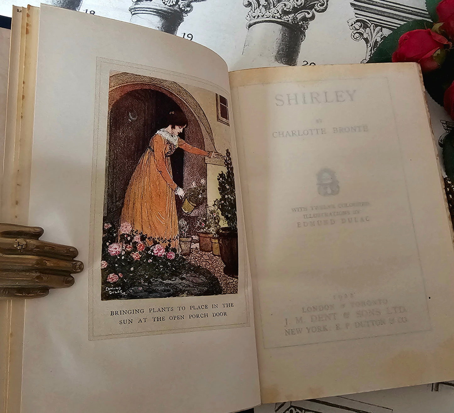 1922 Shirley by Charlotte Bronte / JM Dent & Sons, London / 12 Delightful Colour Plates by Edmund Dulac / Unread / Very Good Condition