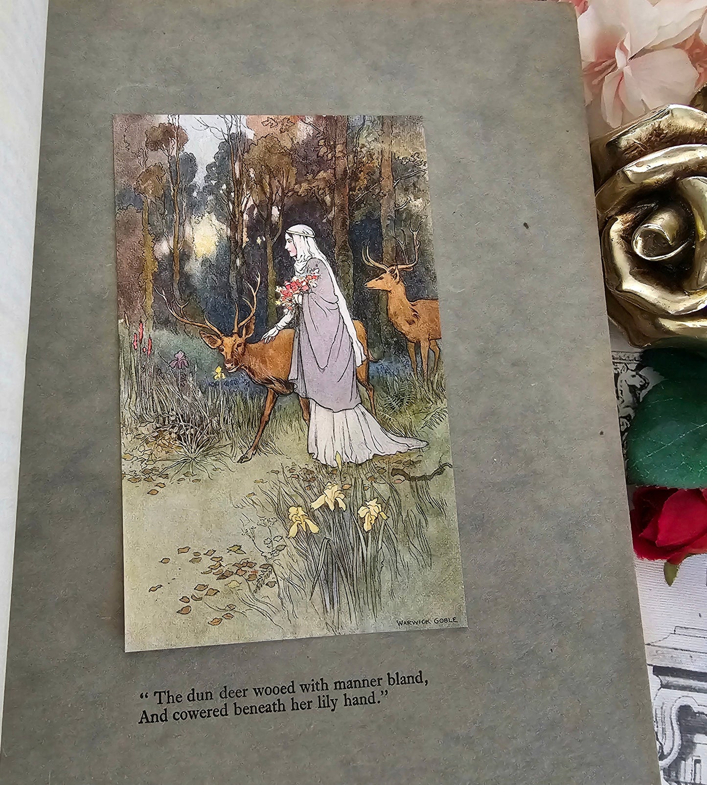 1920 The Book of Fairy Poetry / Incredibly Scarce / Beautifully Illustrated by Warwick Goble / Longmans, Green & Co, London / Wear to Boards