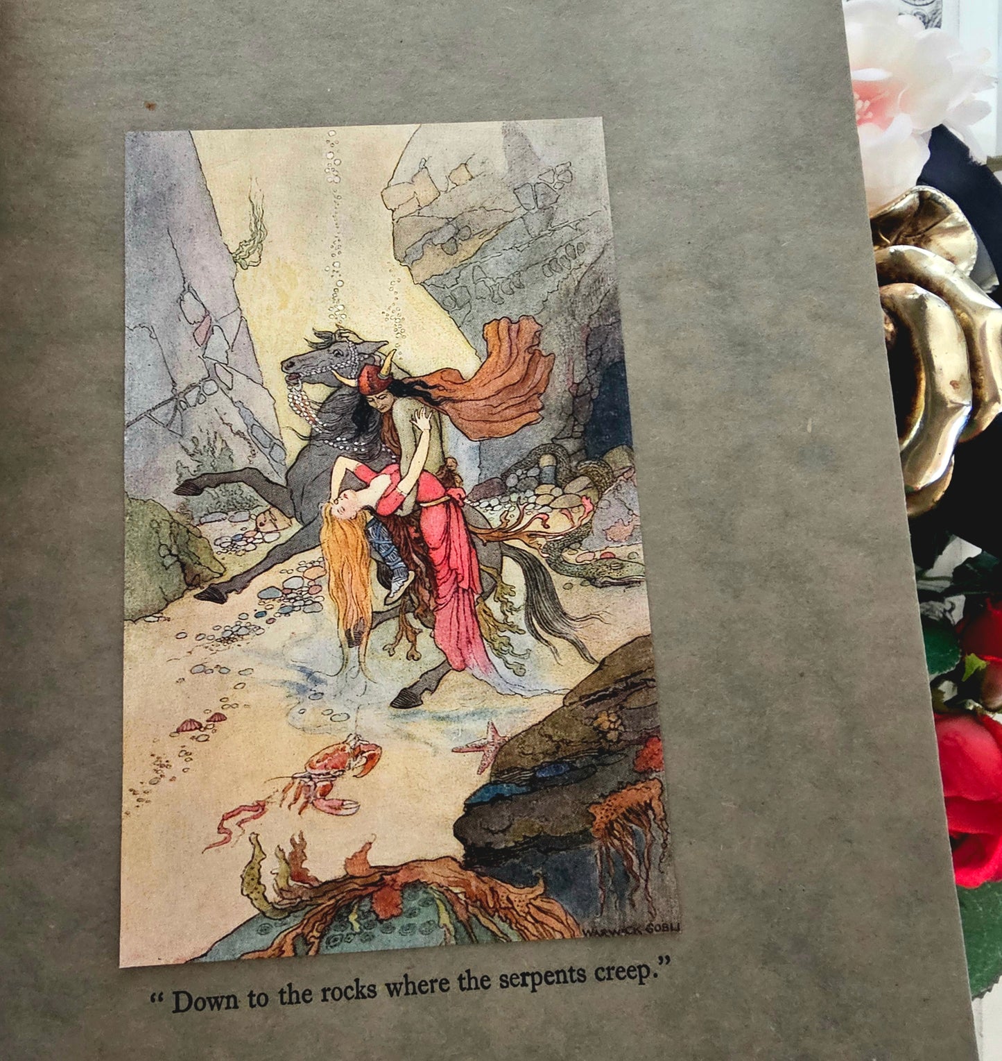 1920 The Book of Fairy Poetry / Incredibly Scarce / Beautifully Illustrated by Warwick Goble / Longmans, Green & Co, London / Wear to Boards