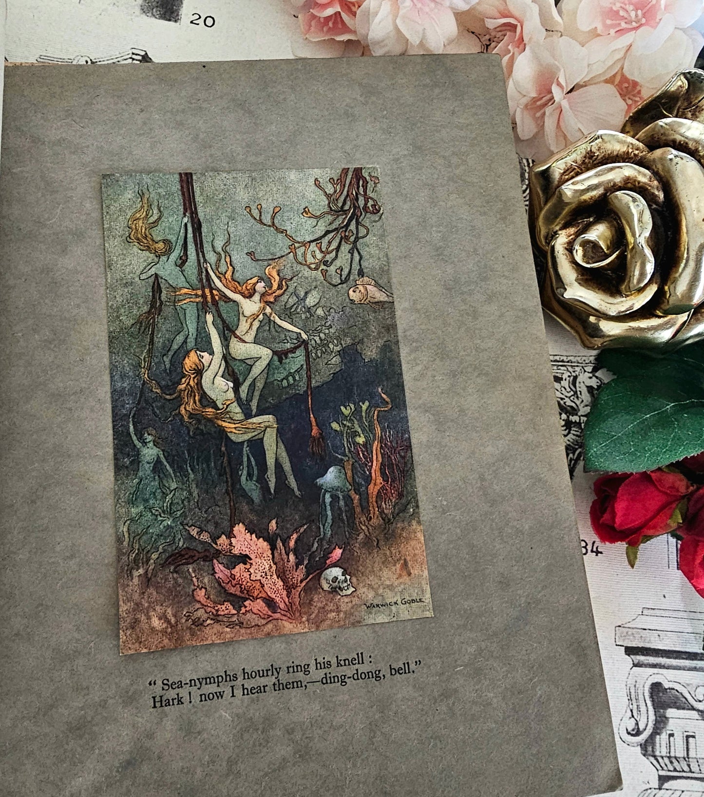 1920 The Book of Fairy Poetry / Incredibly Scarce / Beautifully Illustrated by Warwick Goble / Longmans, Green & Co, London / Wear to Boards