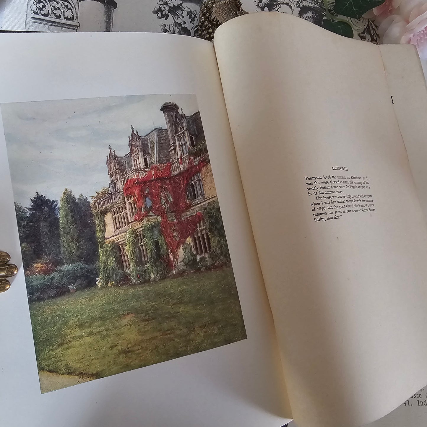 1905 The Homes of Tennyson Painted by Helen Allingham / A&C Black London / Beautiful Antique Book / With 20 Colour Plates / Good Condition