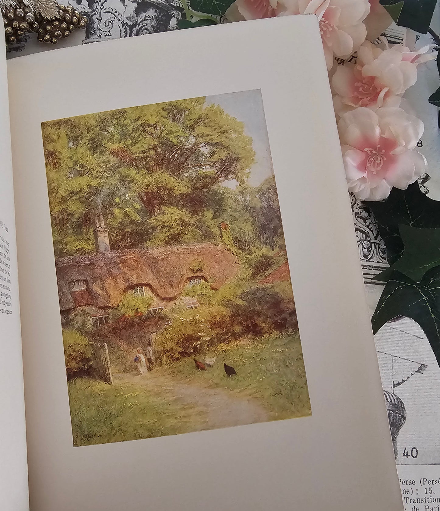 1905 The Homes of Tennyson Painted by Helen Allingham / A&C Black London / Beautiful Antique Book / With 20 Colour Plates / Good Condition