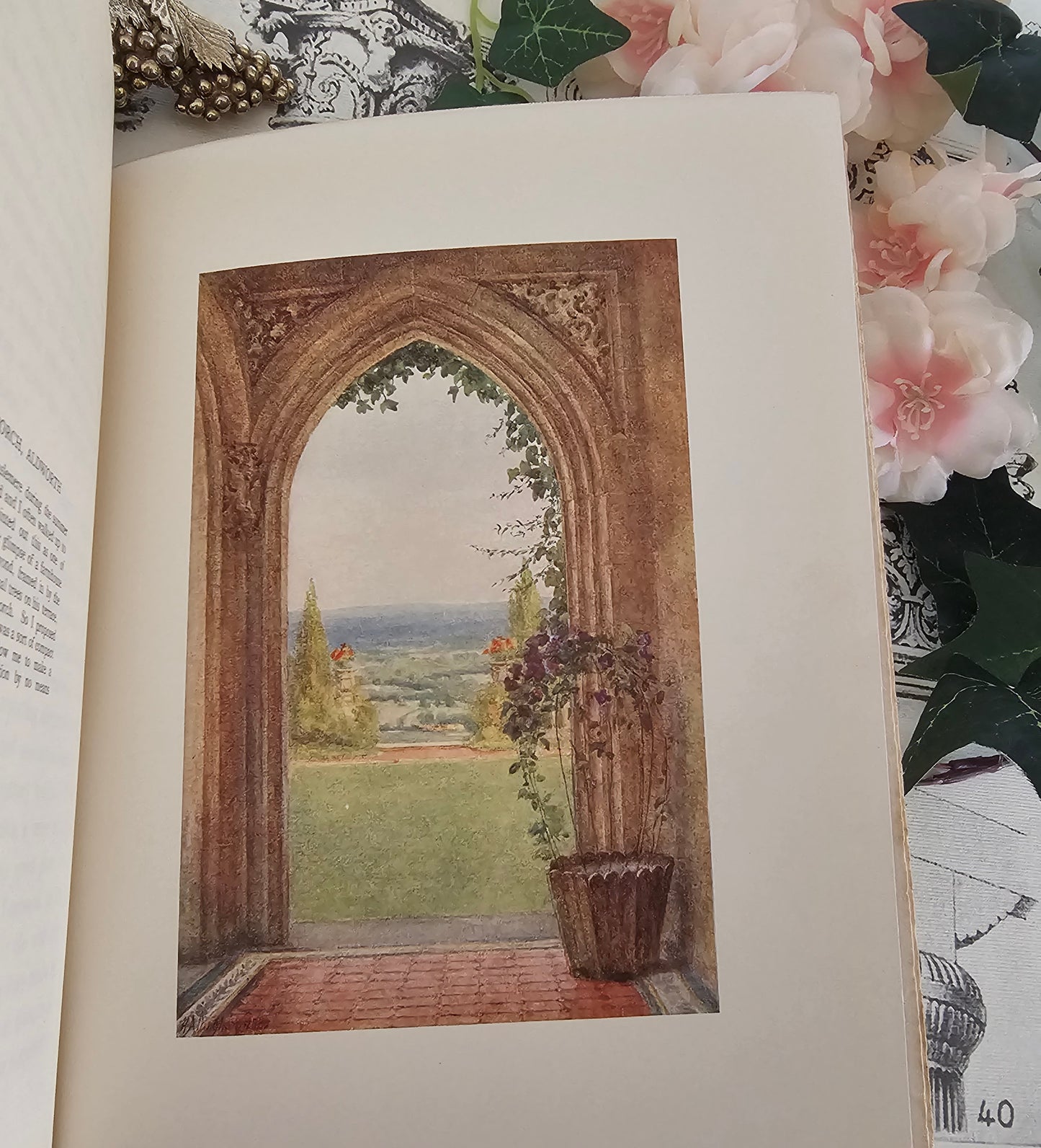 1905 The Homes of Tennyson Painted by Helen Allingham / A&C Black London / Beautiful Antique Book / With 20 Colour Plates / Good Condition