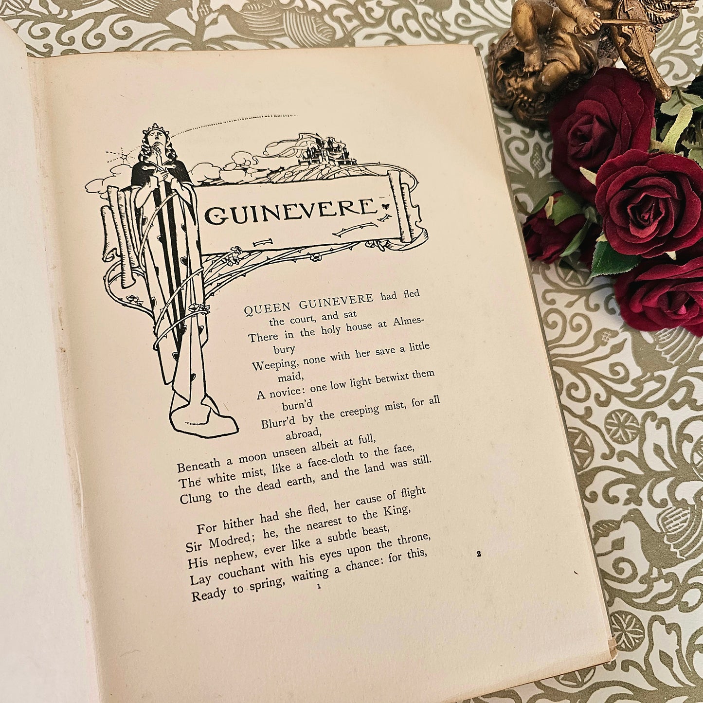 1912 Guinevere and Other Poems by Alfred Lord Tennyson / Beautifully Illustrated by Florence Harrison / Very Good Condition / Blackie London