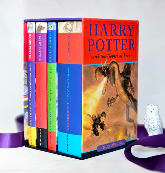 Collector's Harry Potter Four Book Set / 2000, Bloomsbury, London / In Very Good Condition / Slipcase Box / First Four Books / Vintage